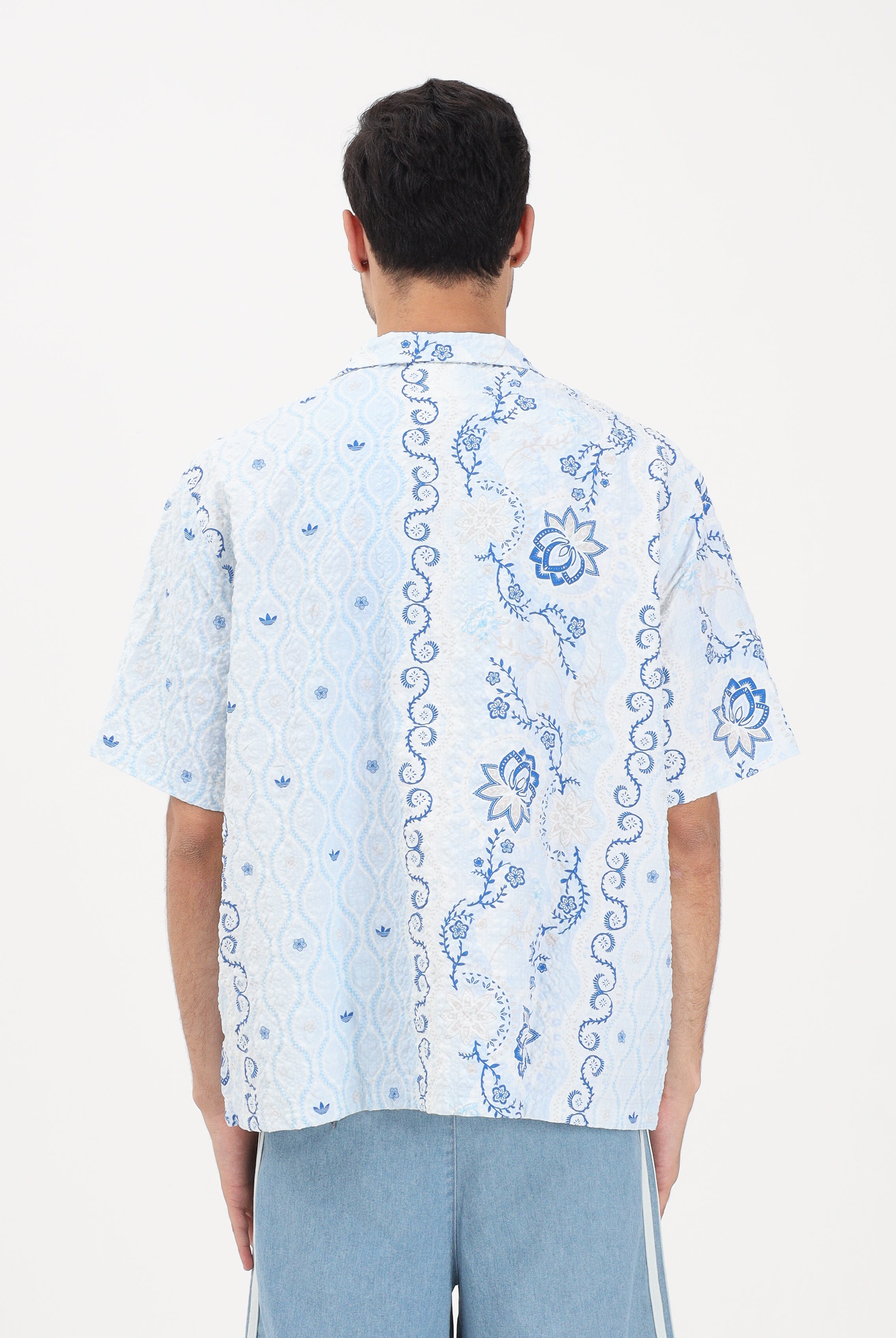 ADIDAS ORIGINALS Camicia a manica corta RESORT azzurra da uomo KX1225 . ADIDAS ORIGINALS
