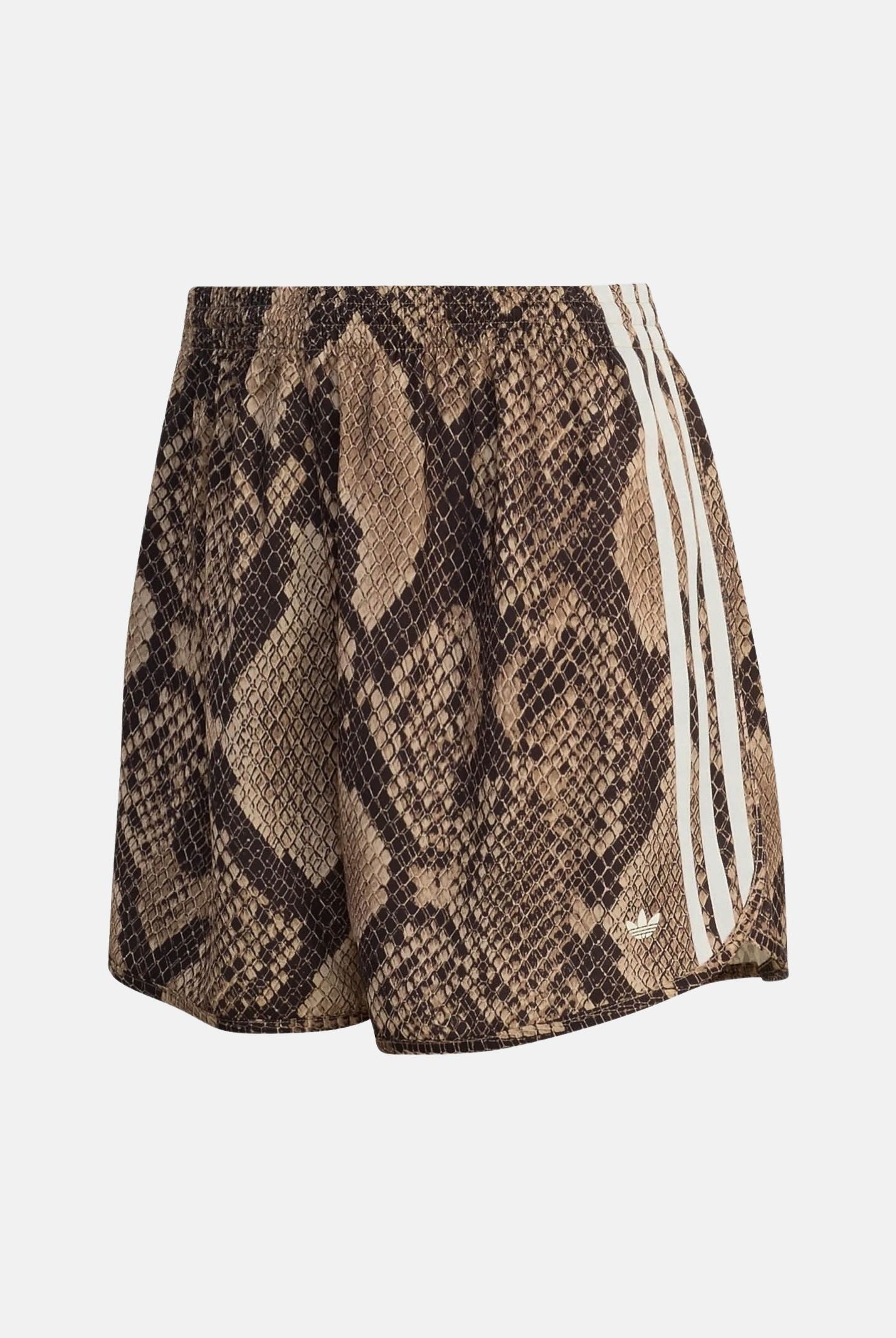 ADIDAS ORIGINALS shorts Snake Print Satin Shorts colore Linen / Magic Beige beige/marrone, donna. KX1895 . ADIDAS ORIGINALS