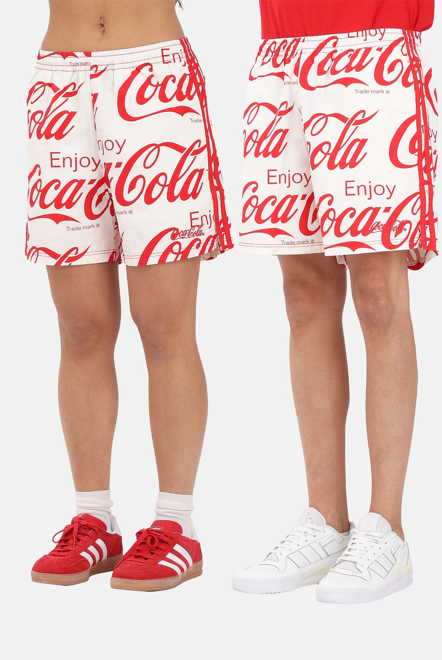 ADIDAS ORIGINALS shorts sportiv iCoca-Cola White bianco e rosso da uomo e donna KY2113 . ADIDAS ORIGINALS