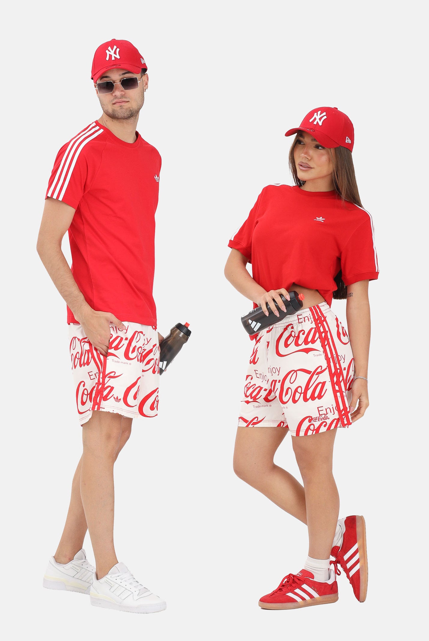 ADIDAS ORIGINALS shorts sportiv iCoca-Cola White bianco e rosso da uomo e donna KY2113 . ADIDAS ORIGINALS
