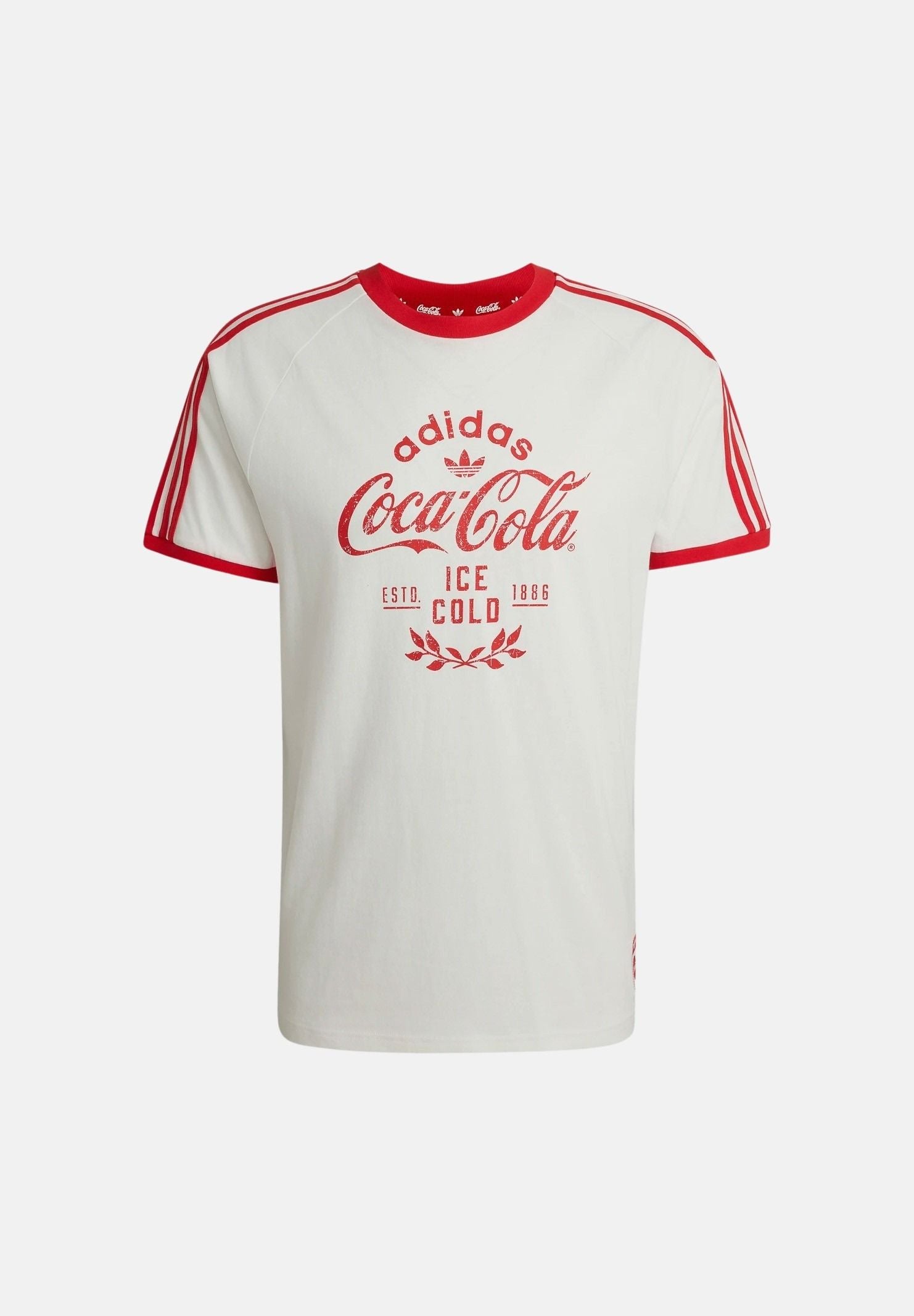 ADIDAS ORIGINALS T-shirt Coca-Cola Classic Sport Cali Off White bianco e rosso da uomo e donna KY2114 . ADIDAS ORIGINALS