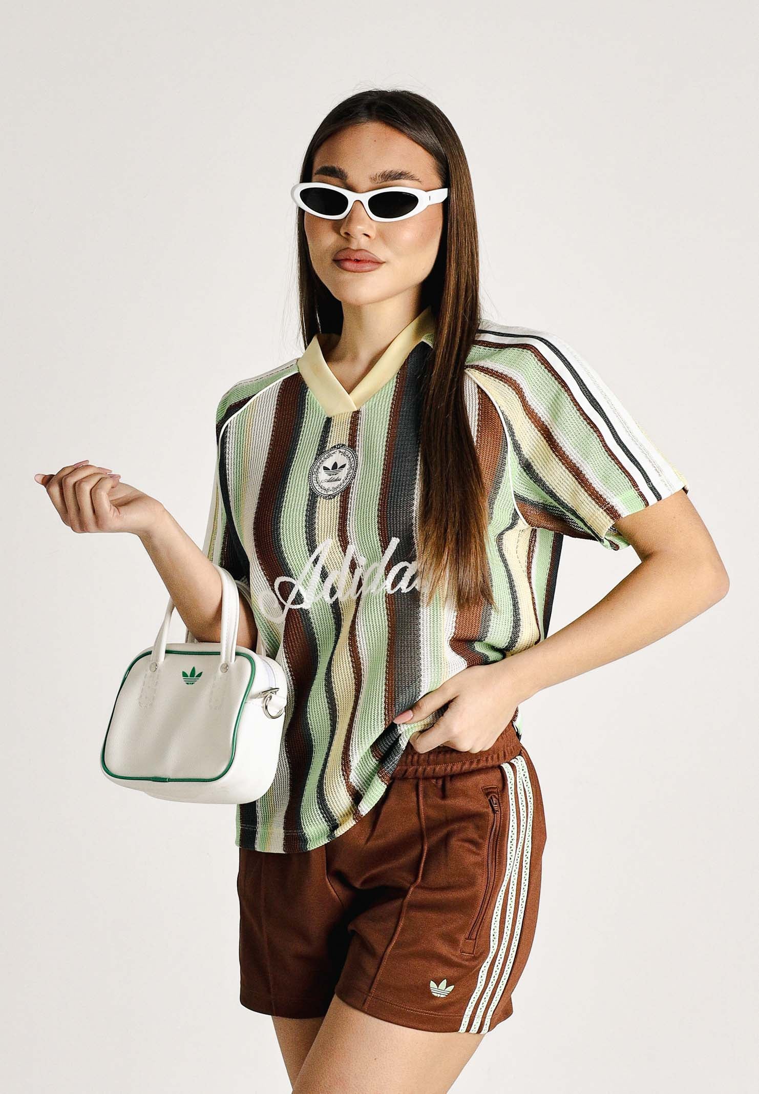 ADIDAS ORIGINALS T-shirt a manica corta SUMMER GLOW KNITTED OVERSIZED multicolore da donna KY3162 . ADIDAS ORIGINALS