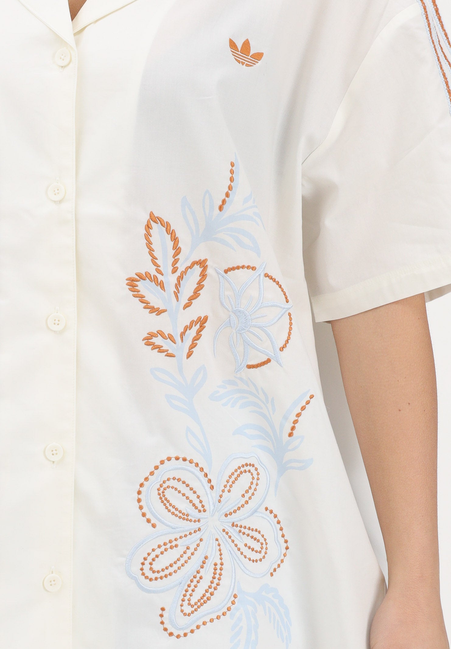 ADIDAS ORIGINALS Camicia a manica corta SUMMER GLOW RESORT panna da donna KY3164 . ADIDAS ORIGINALS