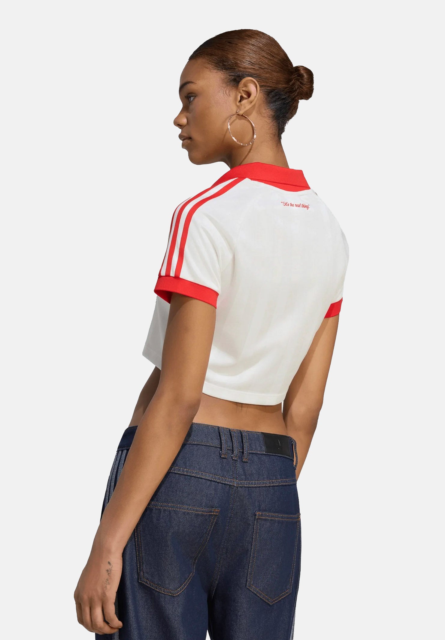 ADIDAS ORIGINALS t-shirt crop Women's Red Coca-Cola Print Crop T-shirt White / Vivid Red bianco e rosso donna. KY7571 . ADIDAS ORIGINALS
