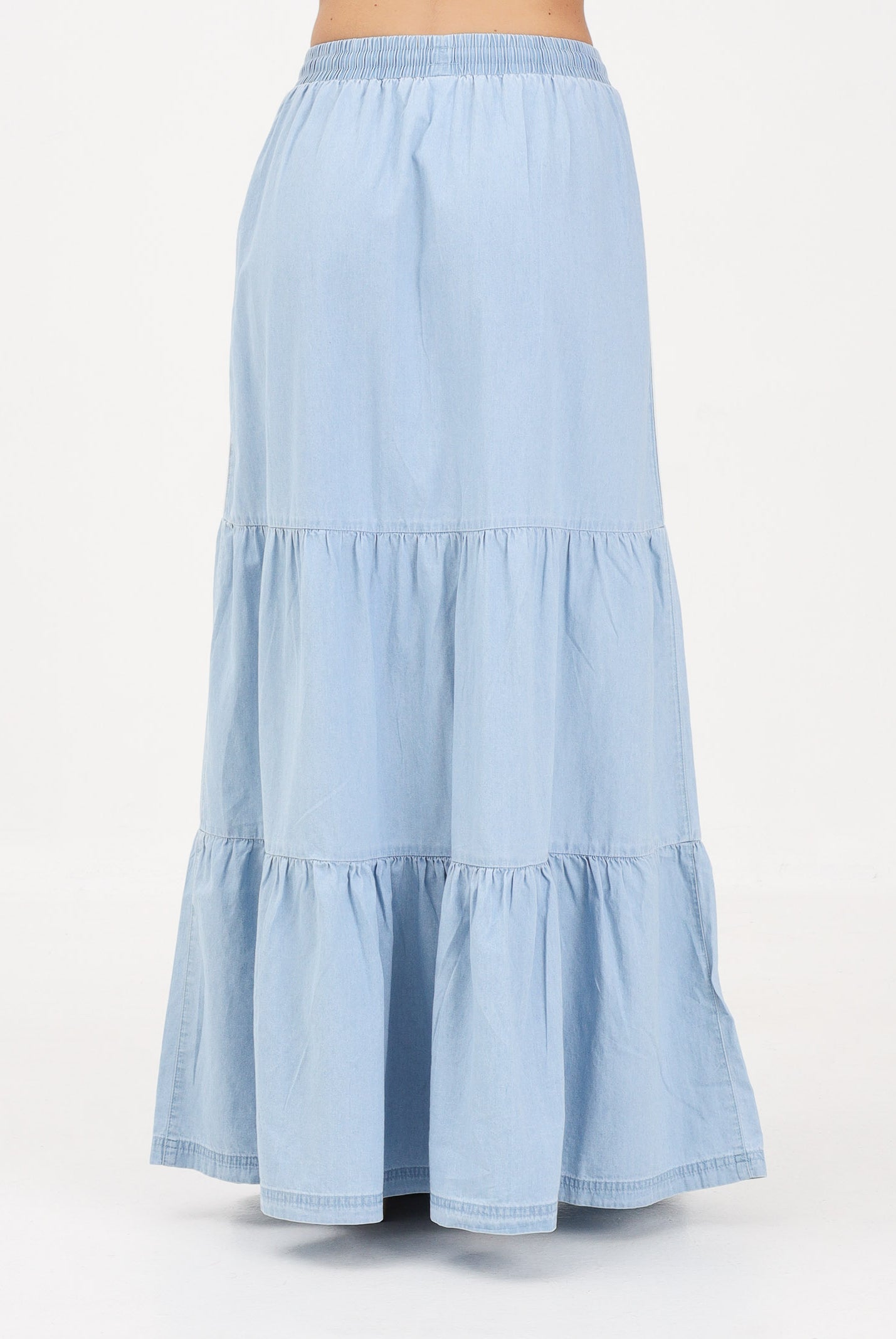 ADIDAS ORIGINALS Gonna lunga SUMMER GLOW in denim chiaro da donna KY8113 . ADIDAS ORIGINALS