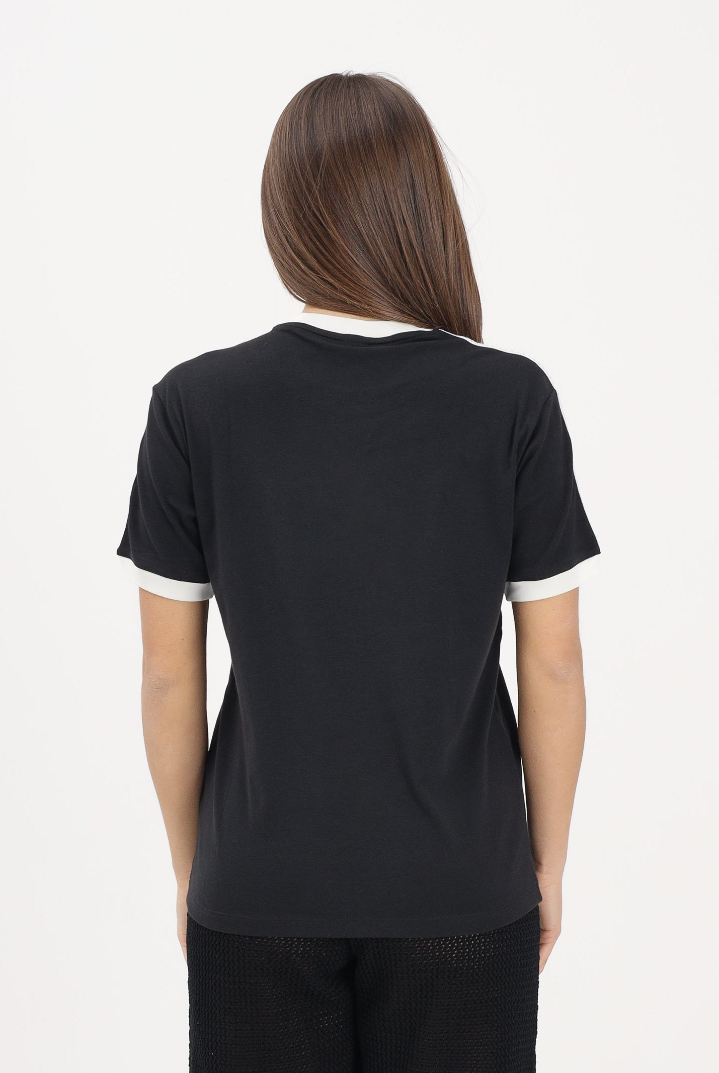 ADIDAS ORIGINALS T-shirt a manica corta SUMEMR GLOW ADVANCED THREE STRIPES nera da donna KY8127 . ADIDAS ORIGINALS