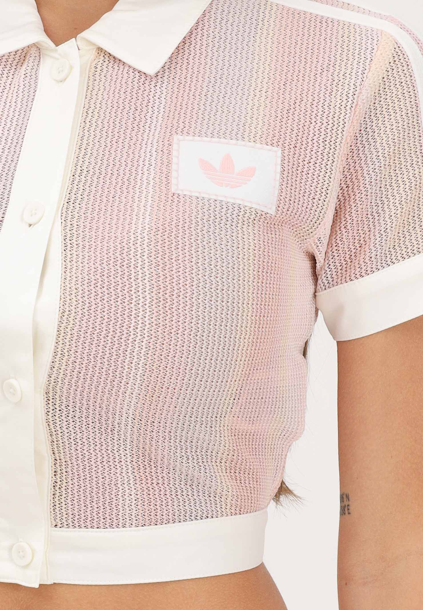 ADIDAS ORIGINALS Camicia crop SUMMER GLOW STRIPED rosa da donna KY8140 . ADIDAS ORIGINALS
