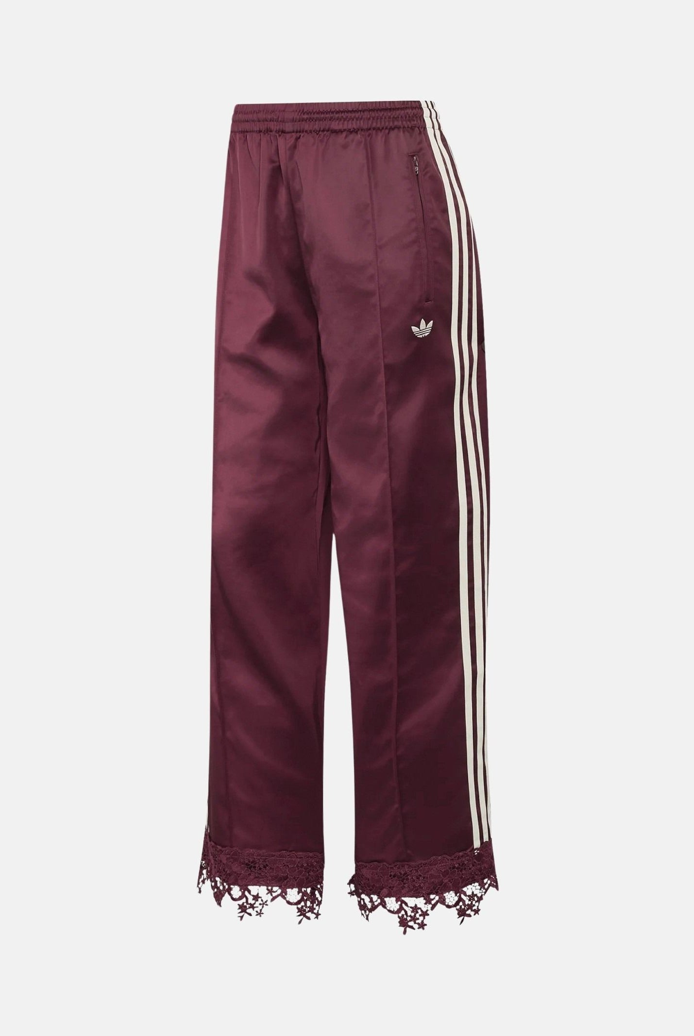 ADIDAS ORIGINALS Pantaloni SATIN maroon bordeaux da donna in tessuto effetto satin <BR/> LD1807 . ADIDAS ORIGINALS