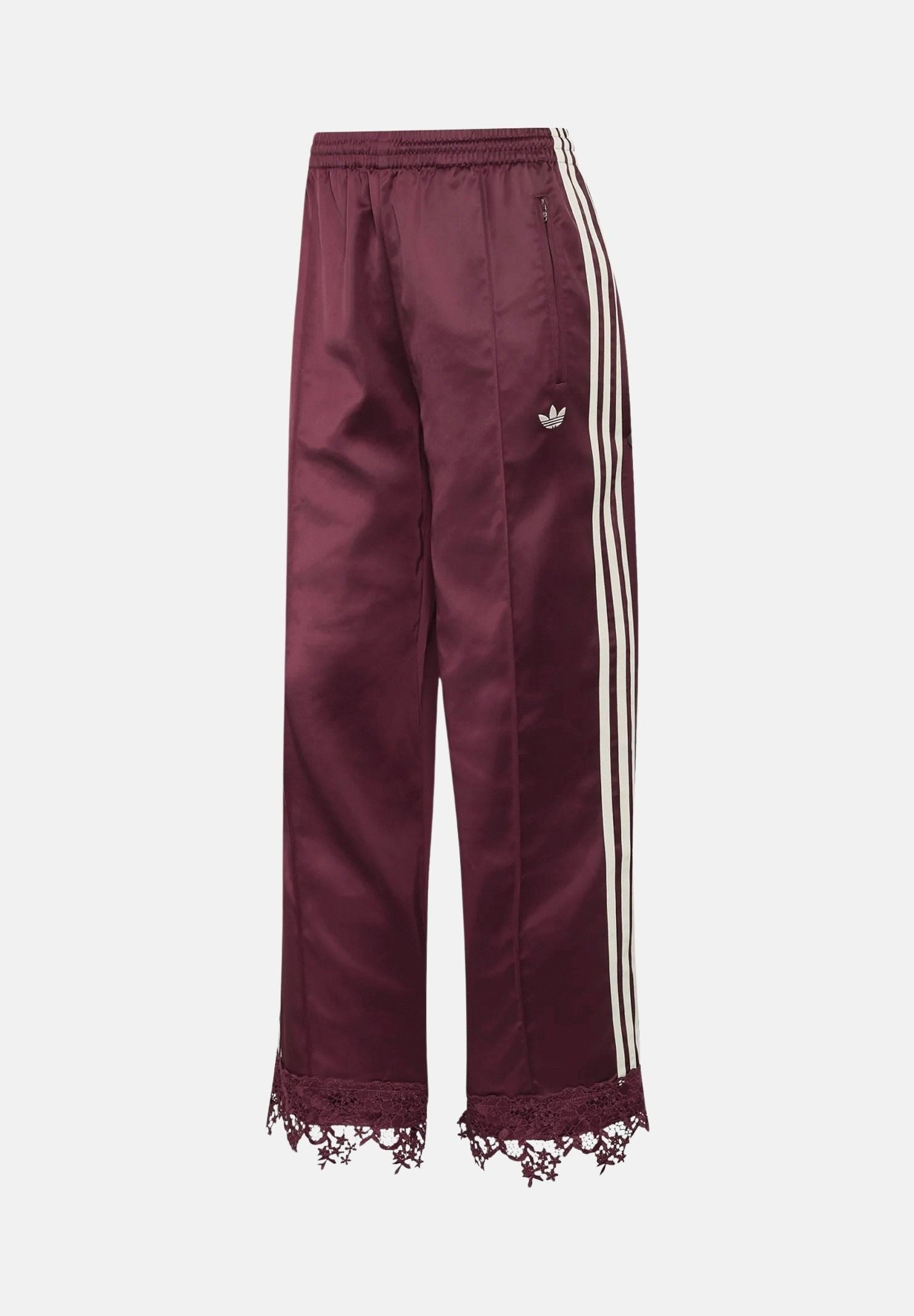 ADIDAS ORIGINALS Pantaloni SATIN maroon bordeaux da donna in tessuto effetto satin <BR/> LD1807 . ADIDAS ORIGINALS