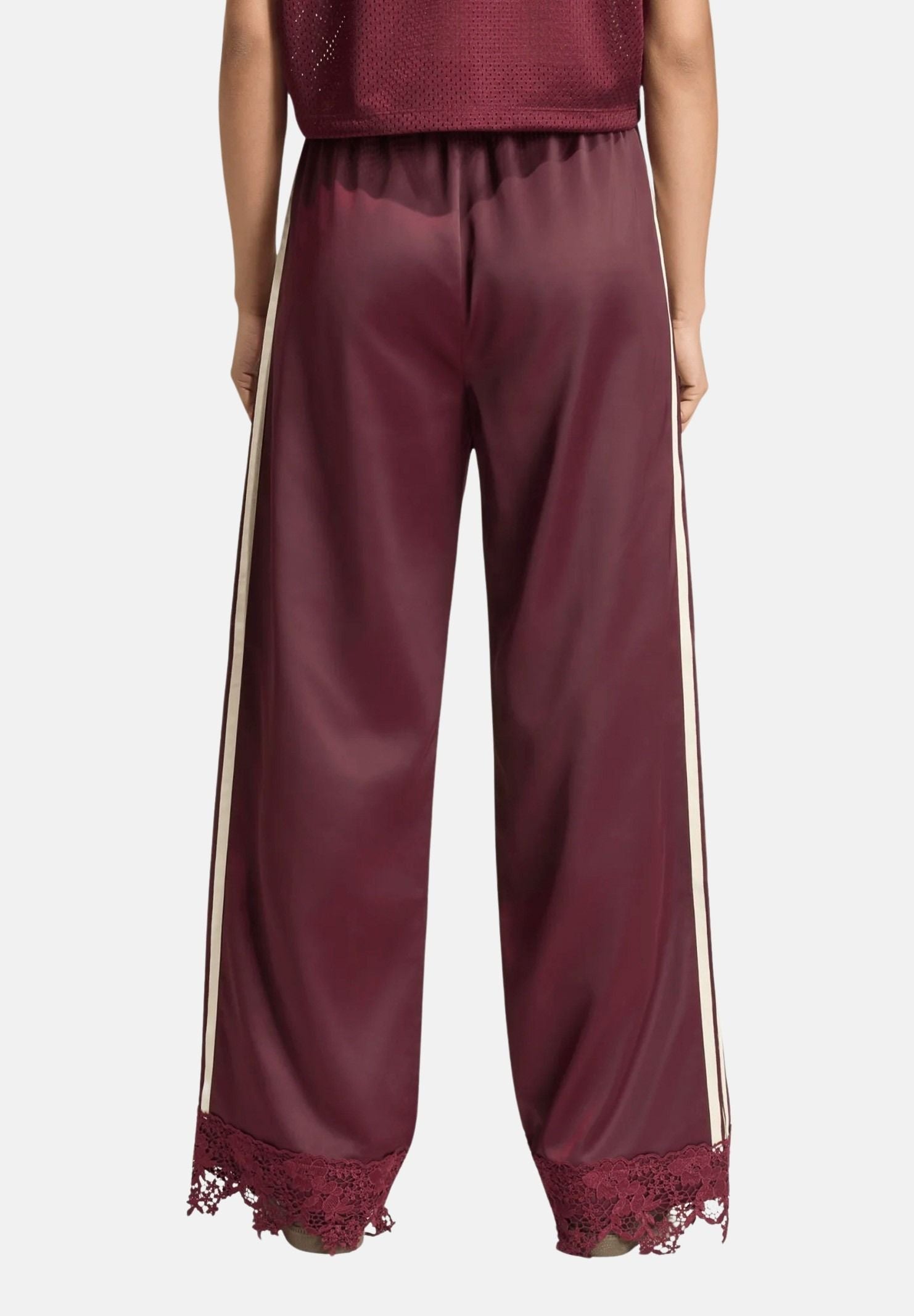 ADIDAS ORIGINALS Pantaloni SATIN maroon bordeaux da donna in tessuto effetto satin <BR/> LD1807 . ADIDAS ORIGINALS