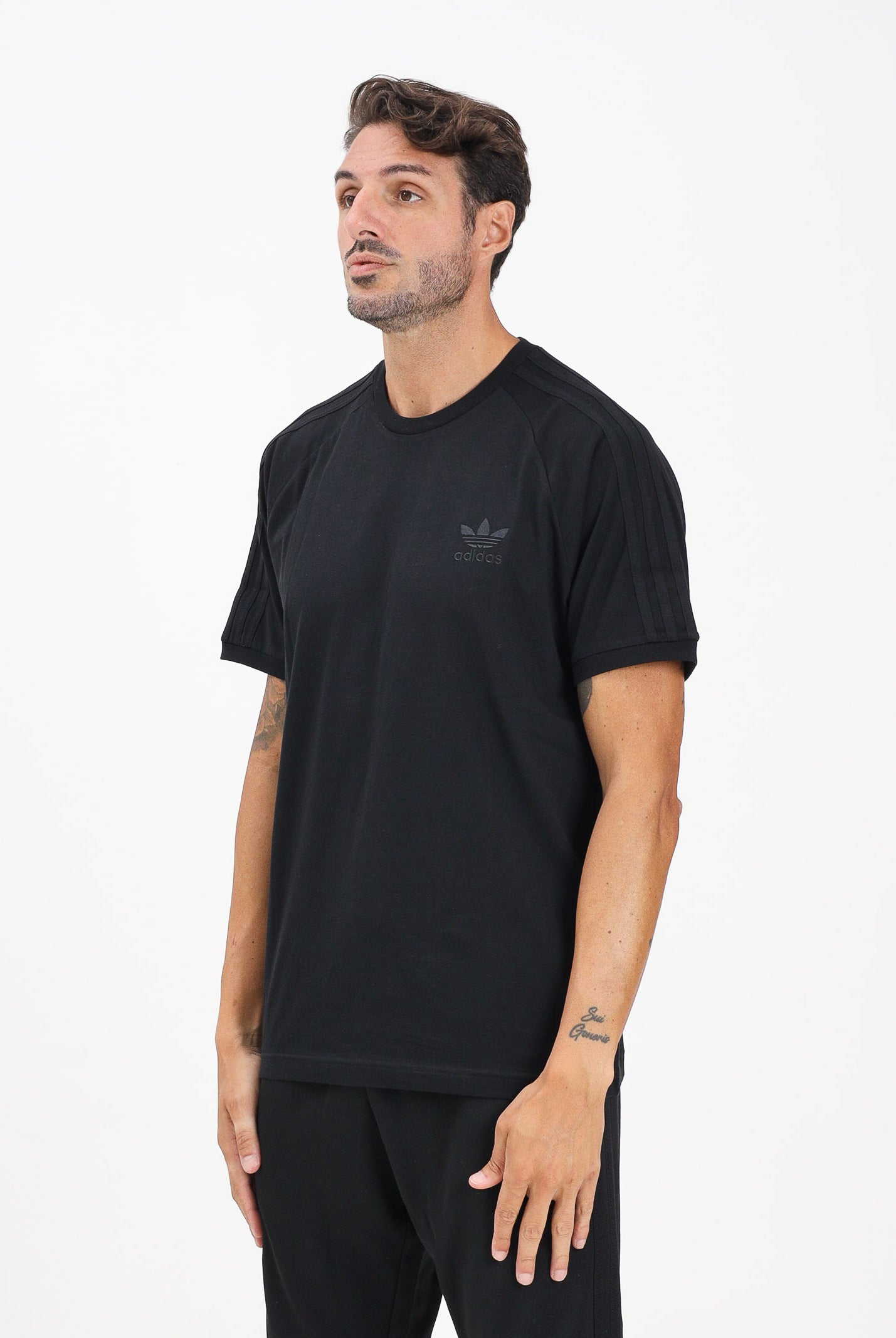 ADIDAS ORIGINALS T-shirt a manica corta Adicolor Classics 3-Stripes nera da uomo JY1372 . ADIDAS ORIGINALS