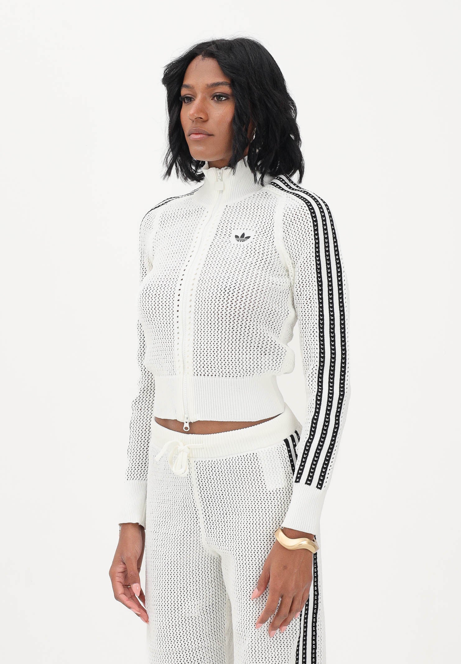 ADIDAS ORIGINALS Cardigan Firebird bianco da donna KC6496 . ADIDAS ORIGINALS