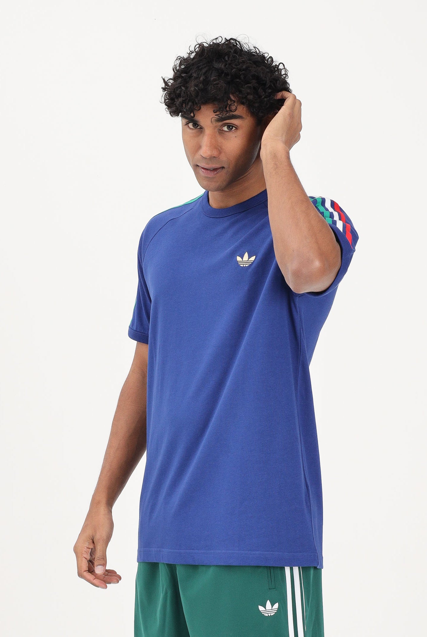 ADIDAS ORIGINALS T-shirt a manica corta Adicolor Sport blu da uomo KC8641 . ADIDAS ORIGINALS