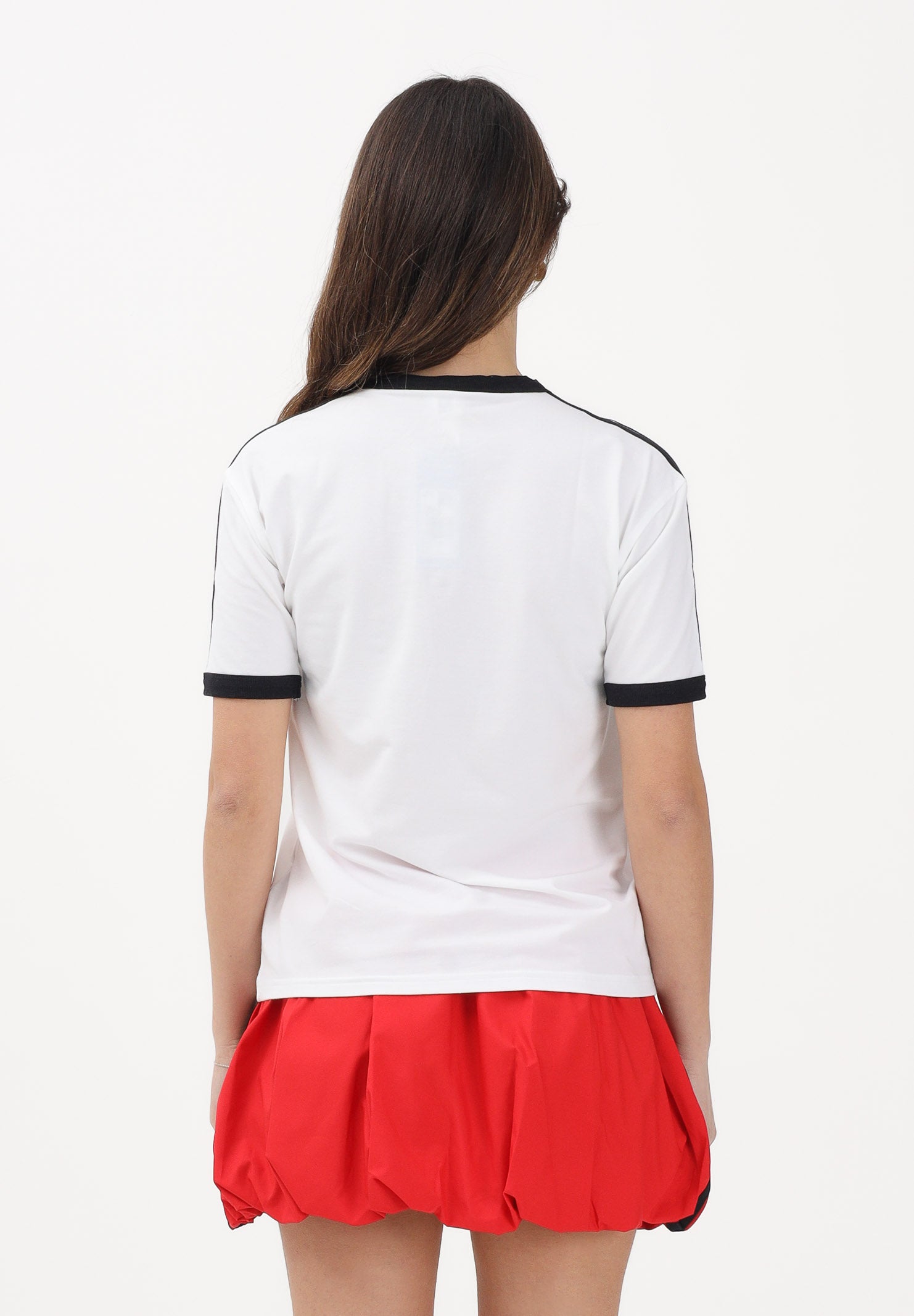 ADIDAS ORIGINALS T-shirt a manica corta LINEAR bianca da donna KC9012 . ADIDAS ORIGINALS