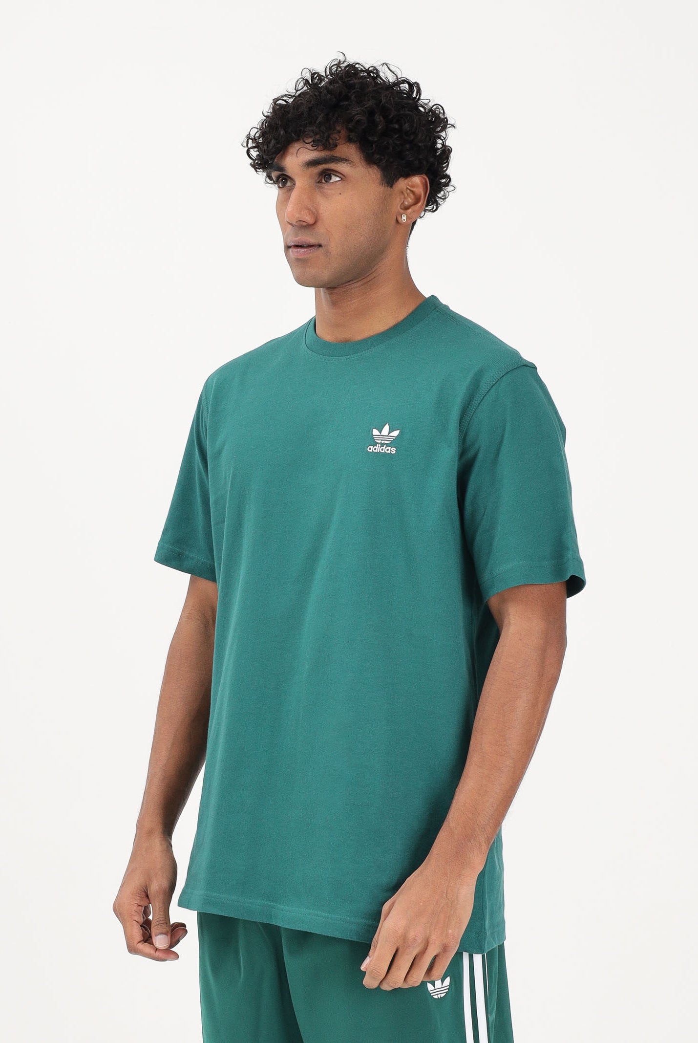 ADIDAS ORIGINALS T-shirt a manica corta Trefoil Essentials verde da uomo KD1323 . ADIDAS ORIGINALS
