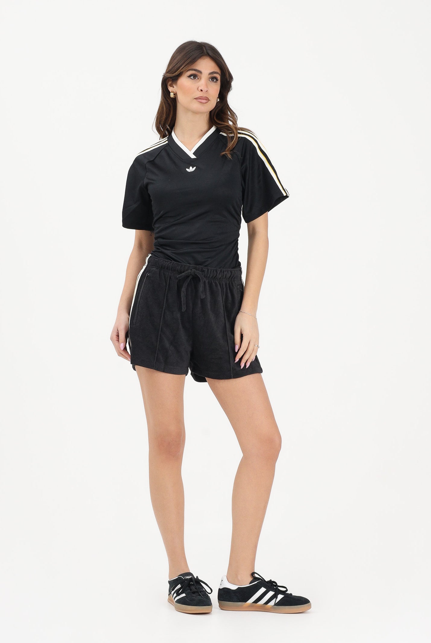 ADIDAS ORIGINALS Shorts sportivo Terry Towel Firebird nero da donna KD1398 . ADIDAS ORIGINALS