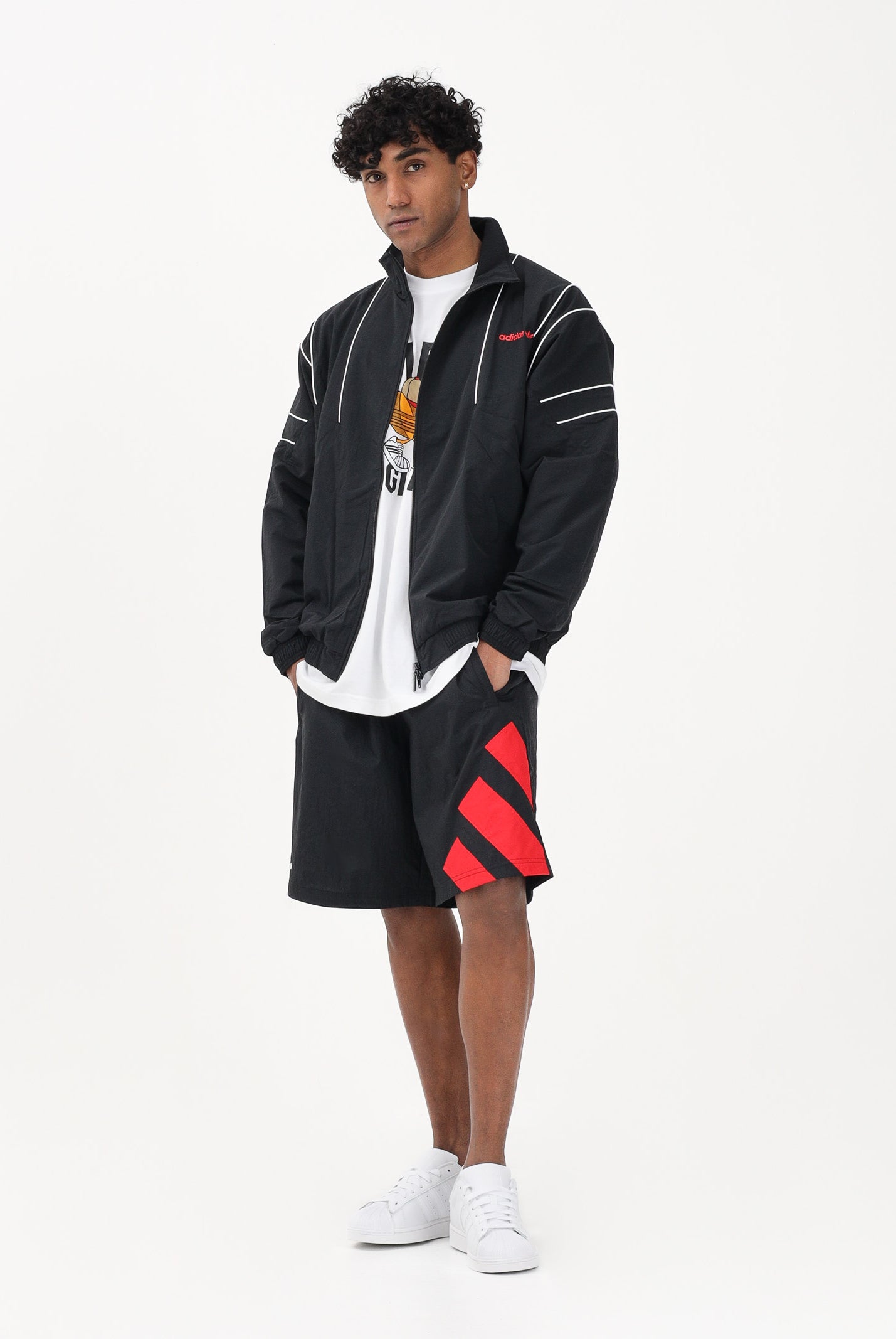 ADIDAS ORIGINALS Shorts sportivo ADICOLOR BLOCKED nero da uomo KD4072 . ADIDAS ORIGINALS