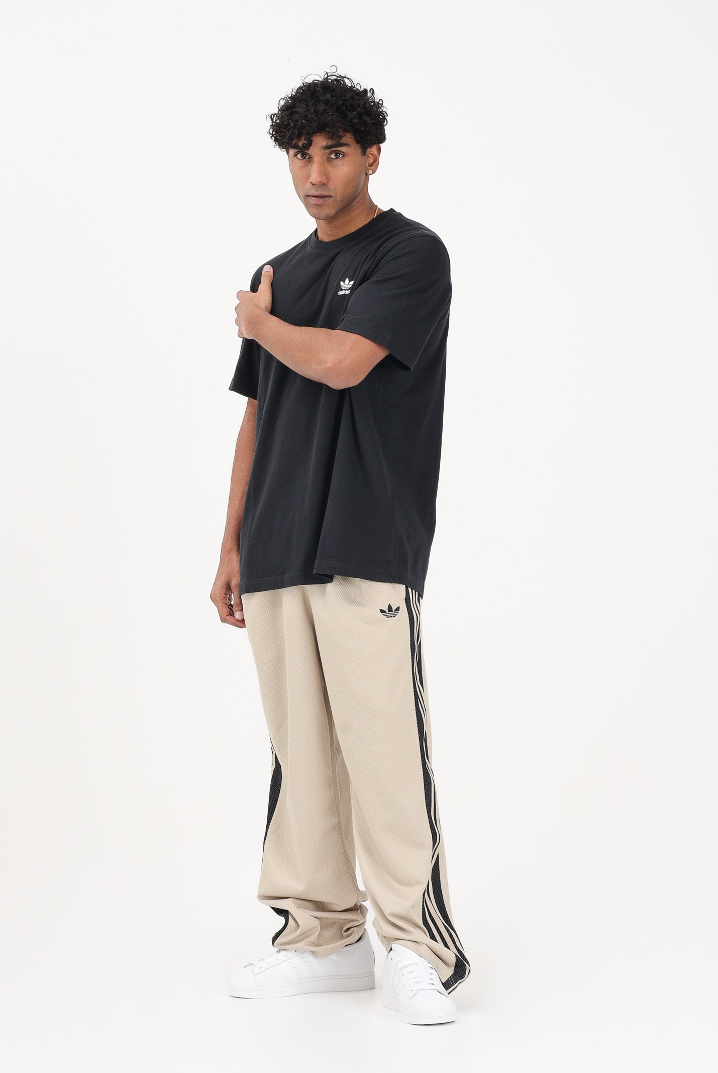 ADIDAS ORIGINALS Pantalone sportivo Loose Mesh beige da uomo KE0116 . ADIDAS ORIGINALS