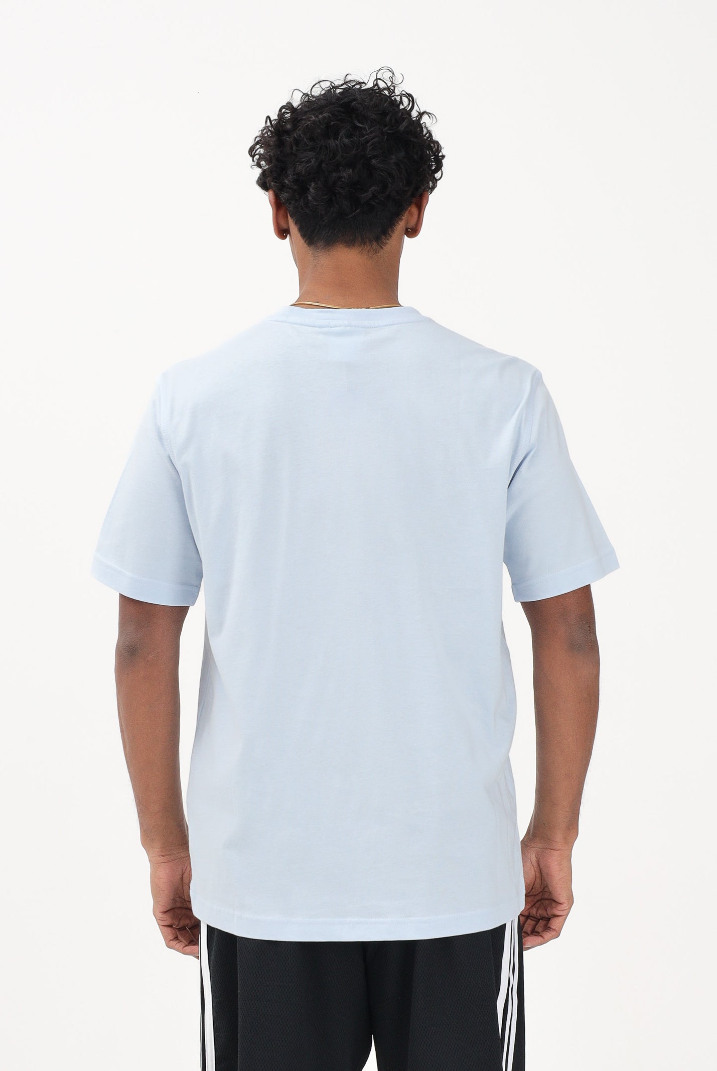 ADIDAS ORIGINALS T-shirt a manica corta TREFOIL ESSENTIALS celeste da uomo KE1195 . ADIDAS ORIGINALS
