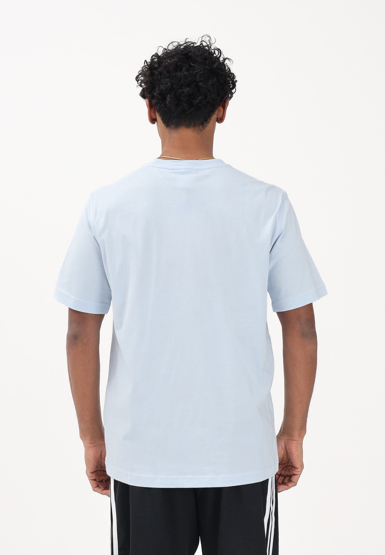 ADIDAS ORIGINALS T-shirt a manica corta TREFOIL ESSENTIALS celeste da uomo KE1195 . ADIDAS ORIGINALS