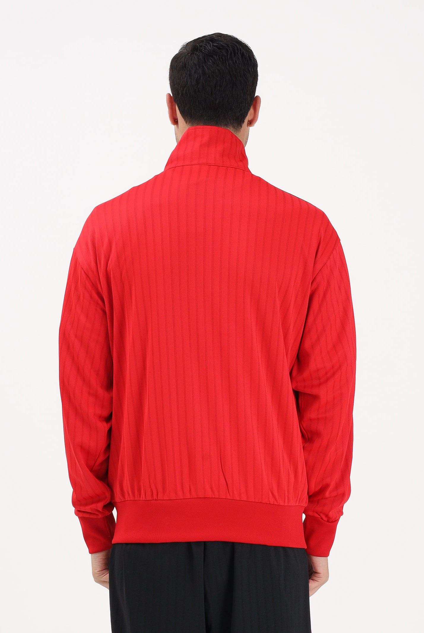 ADIDAS ORIGINALS Felpa con zip Firebird Loose Pinstripes rossa da uomo KE2149 . ADIDAS ORIGINALS