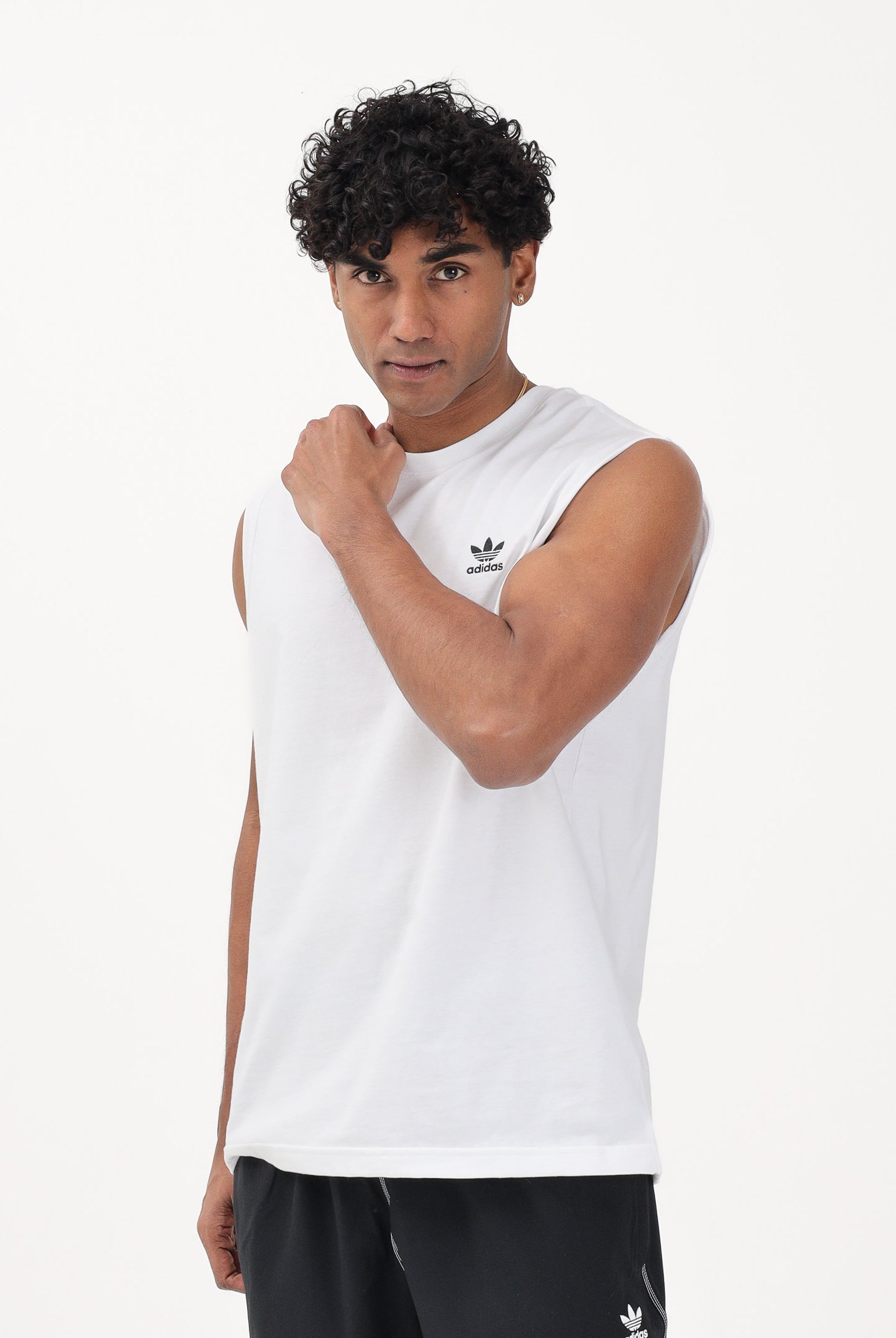 ADIDAS ORIGINALS Canotta Trefoil Essentials bianca da uomo KE3396 . ADIDAS ORIGINALS