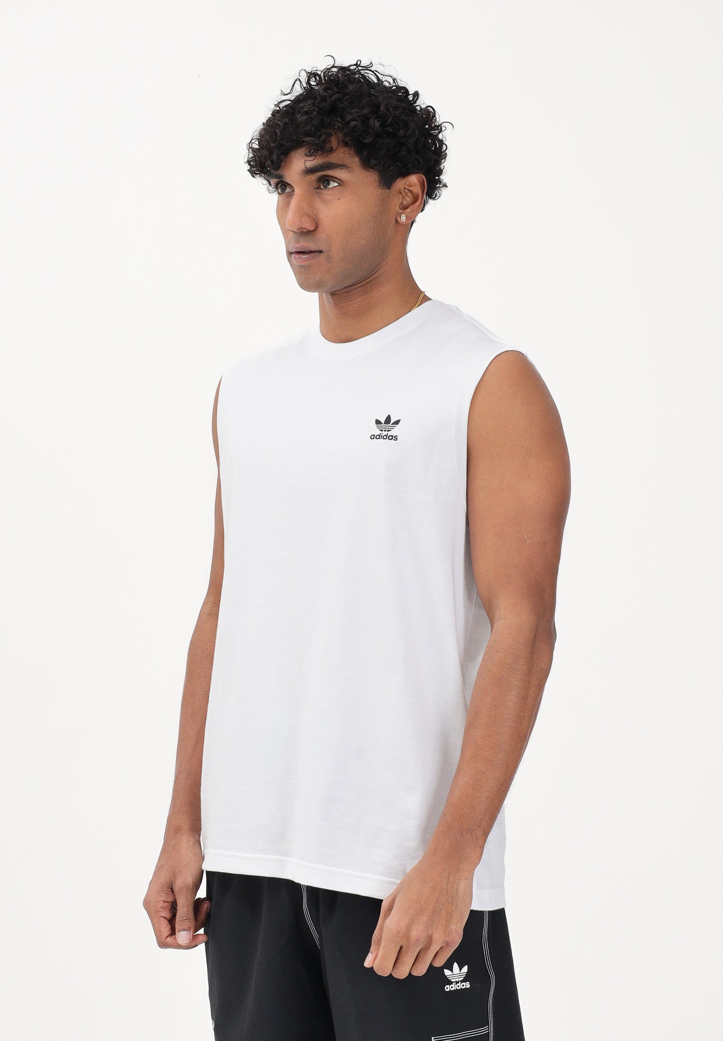 ADIDAS ORIGINALS Canotta Trefoil Essentials bianca da uomo KE3396 . ADIDAS ORIGINALS