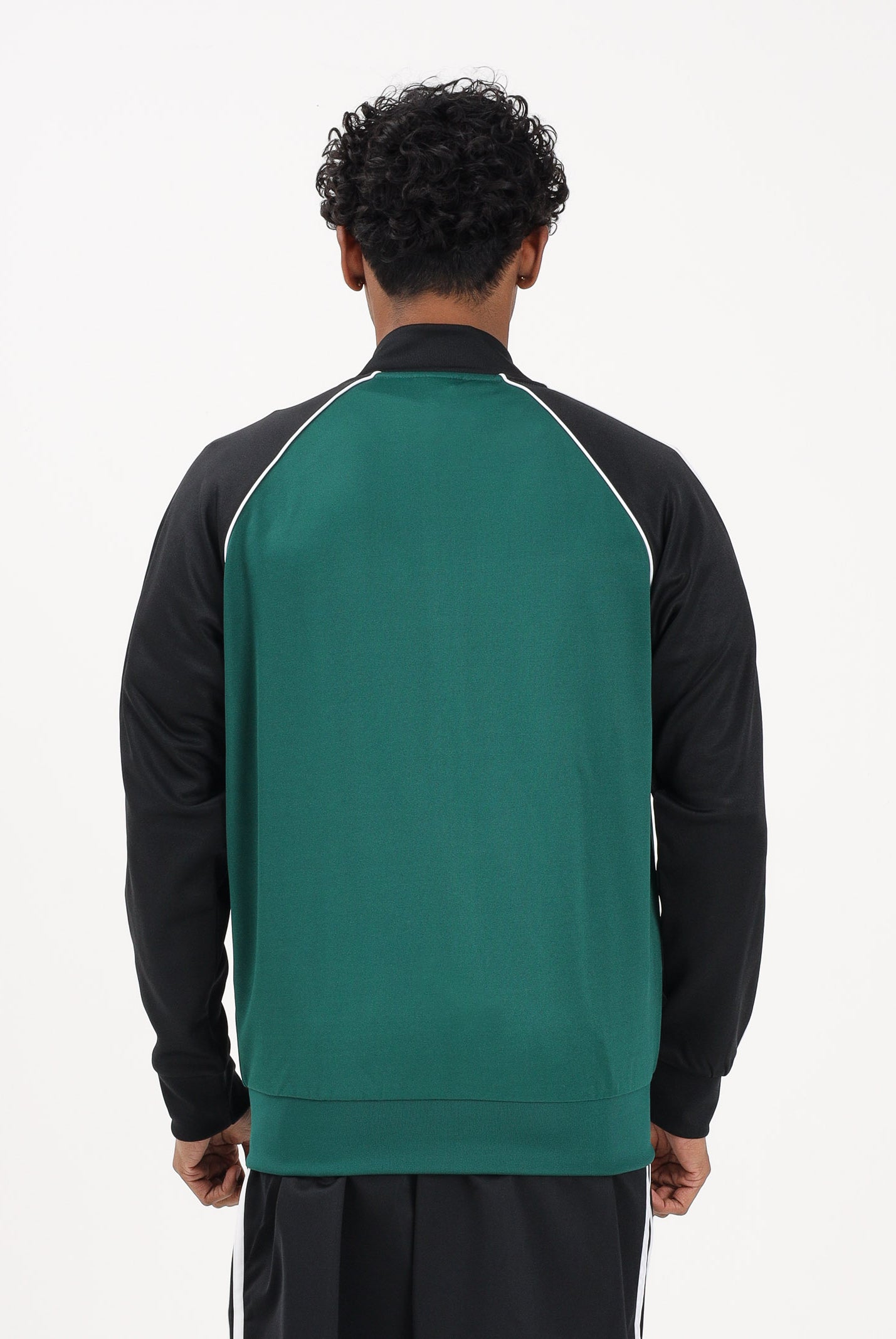 ADIDAS ORIGINALS Felpa con zip SST verde e nera da uomo KE3509 . ADIDAS ORIGINALS