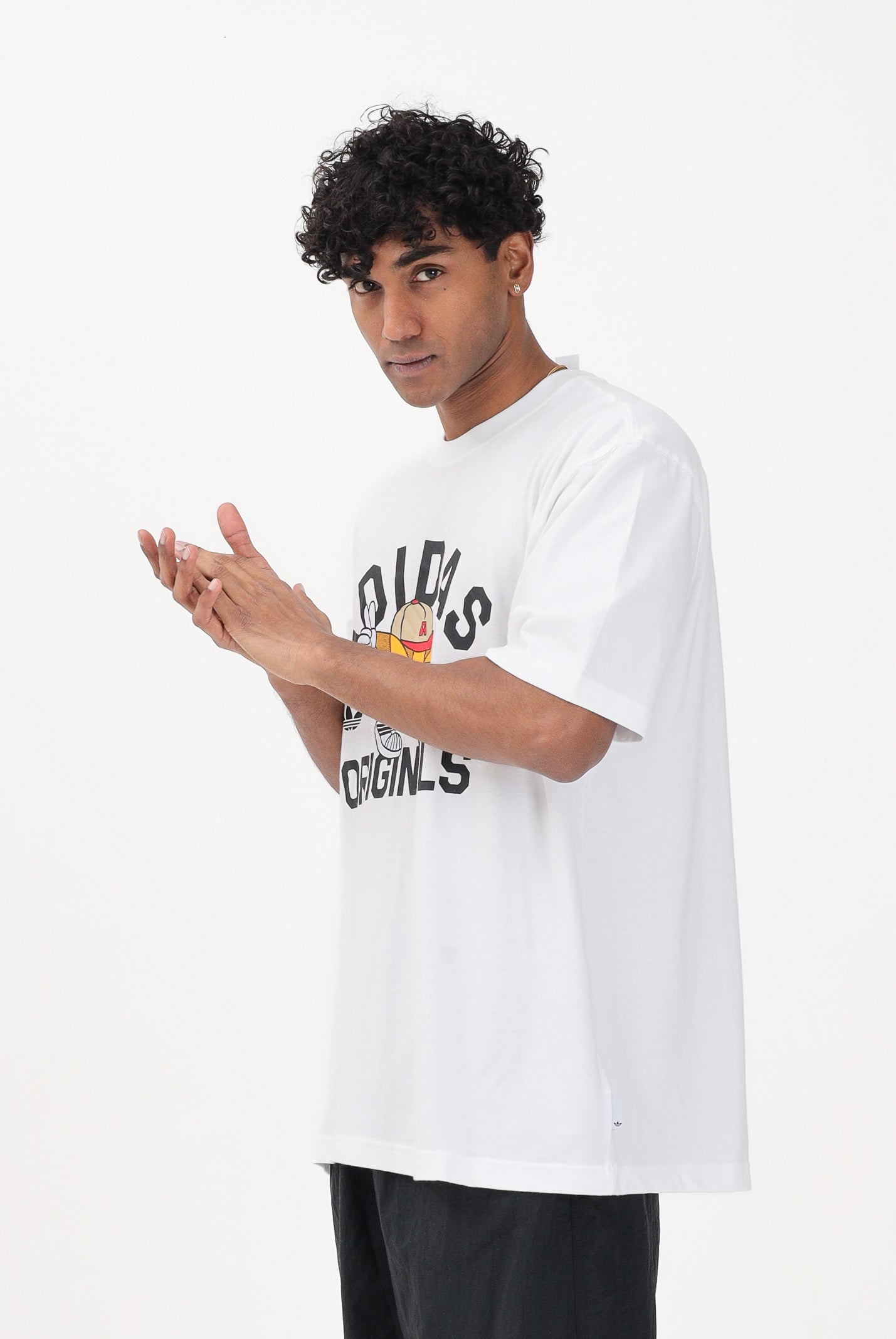ADIDAS ORIGINALS T-shirt a manica corta Trefoil Series Character bianca da uomo KS7616 . ADIDAS ORIGINALS