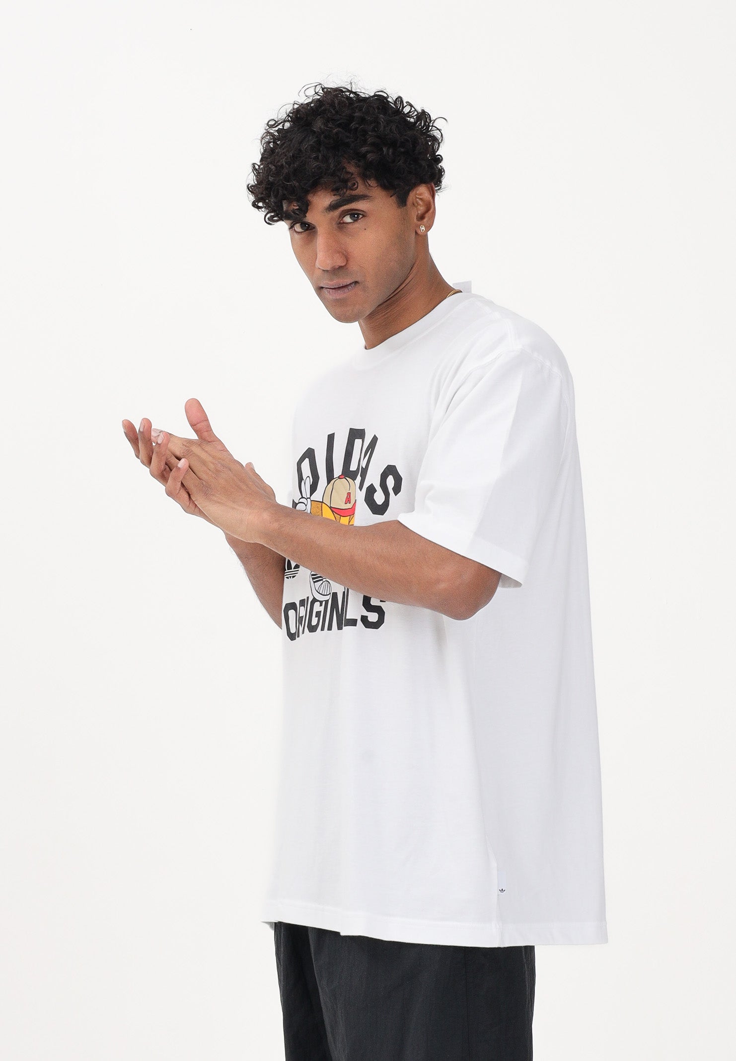 ADIDAS ORIGINALS T-shirt a manica corta Trefoil Series Character bianca da uomo KS7616 . ADIDAS ORIGINALS