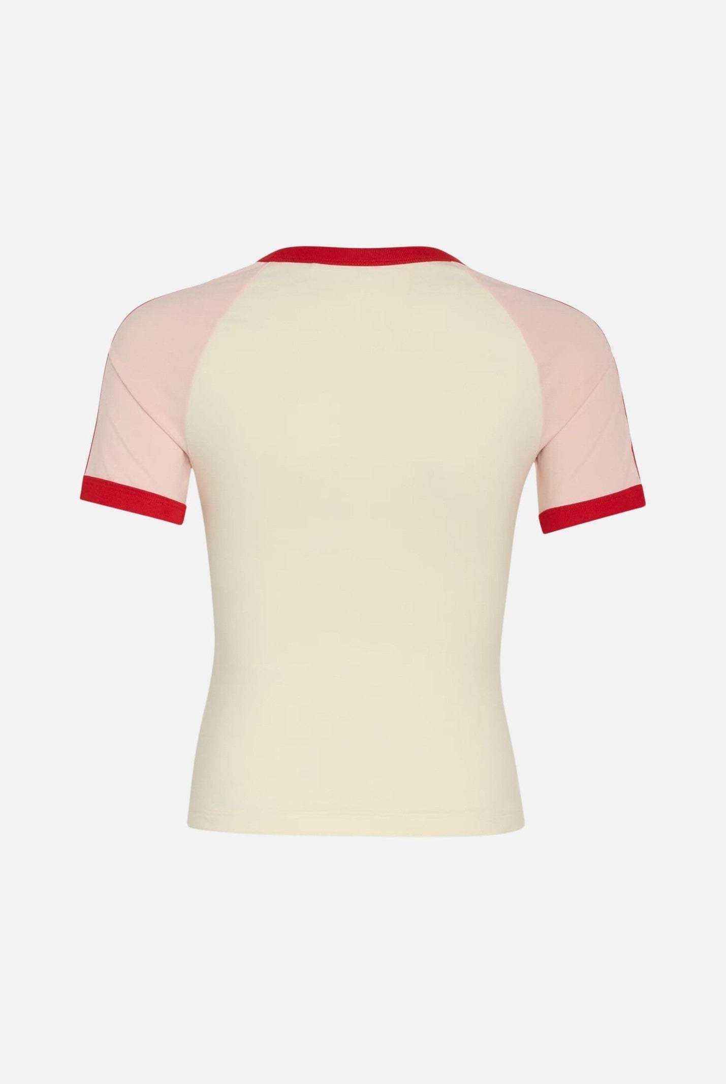 ADIDAS ORIGINALS T-shirt a manica corta 3 STRIPES SLIM HEART panna da bambina KT0837 . ADIDAS ORIGINALS