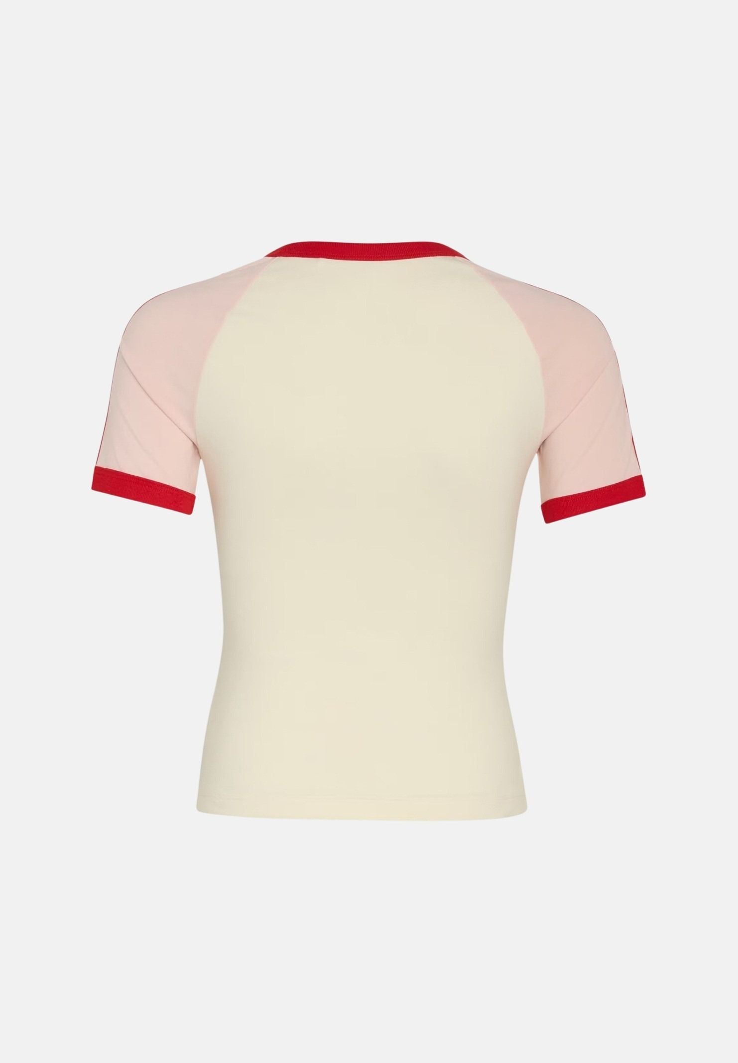 ADIDAS ORIGINALS T-shirt a manica corta 3 STRIPES SLIM HEART panna da bambina KT0837 . ADIDAS ORIGINALS
