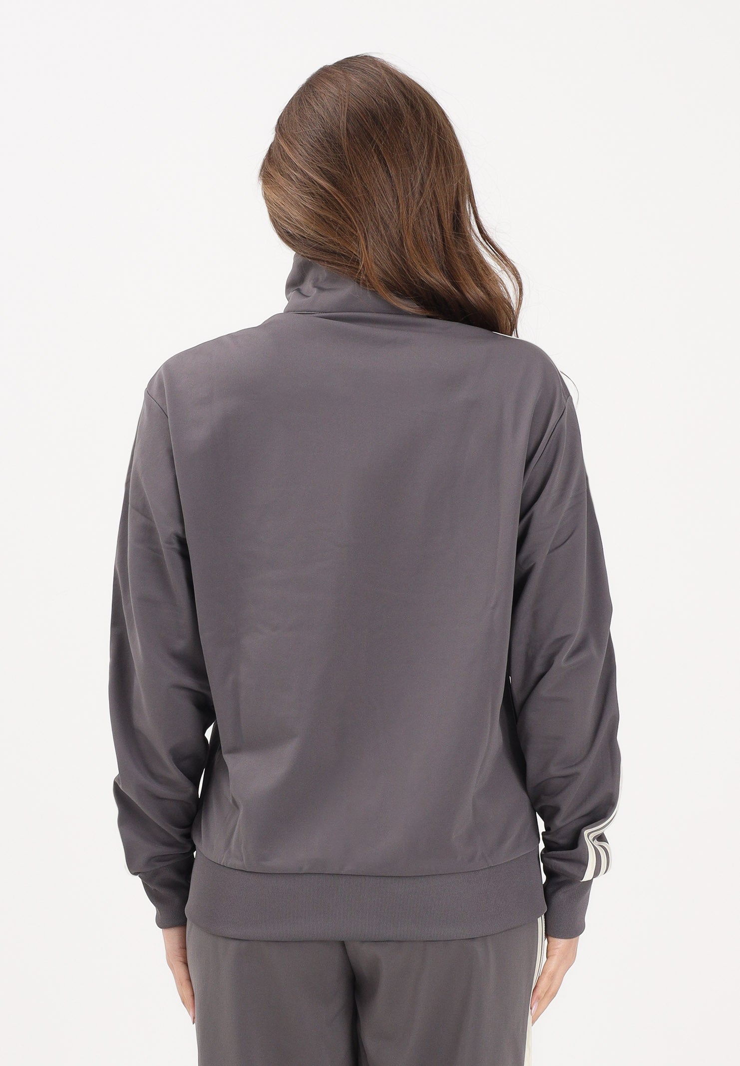 ADIDAS ORIGINALS Felpa con zip FIREBIRD LOOSE grigia da donna KT4614 . ADIDAS ORIGINALS