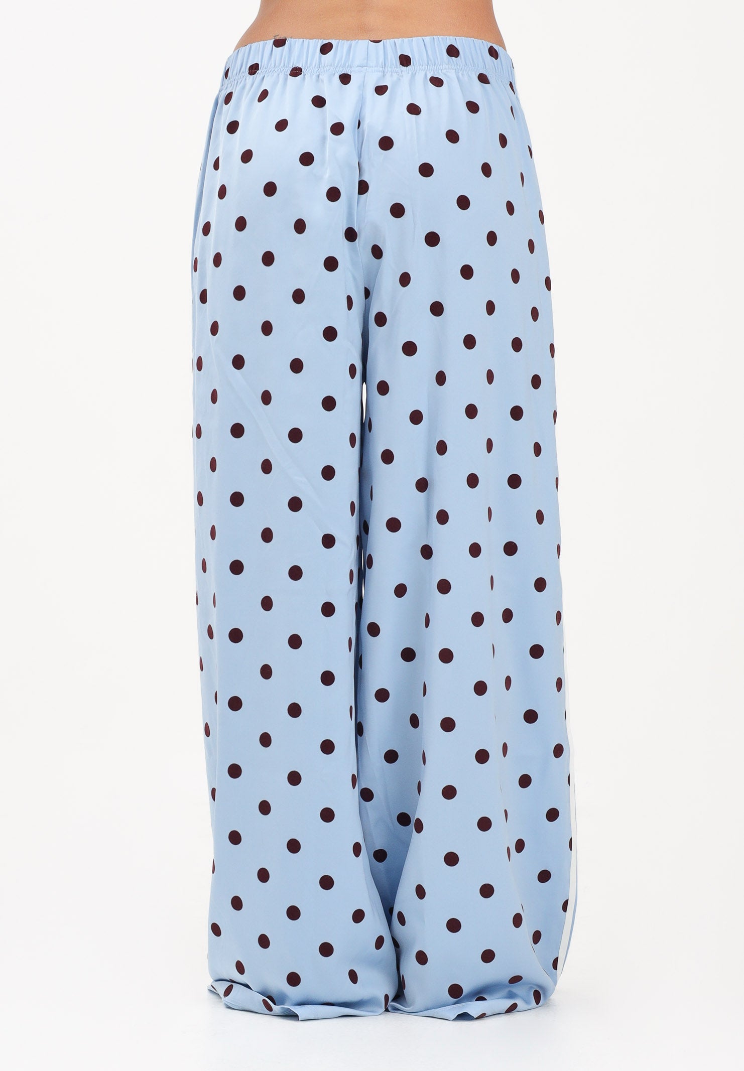 ADIDAS ORIGINALS Pantalone sportivo in raso azzurro da donna con pois bordeaux KV1170 . ADIDAS ORIGINALS