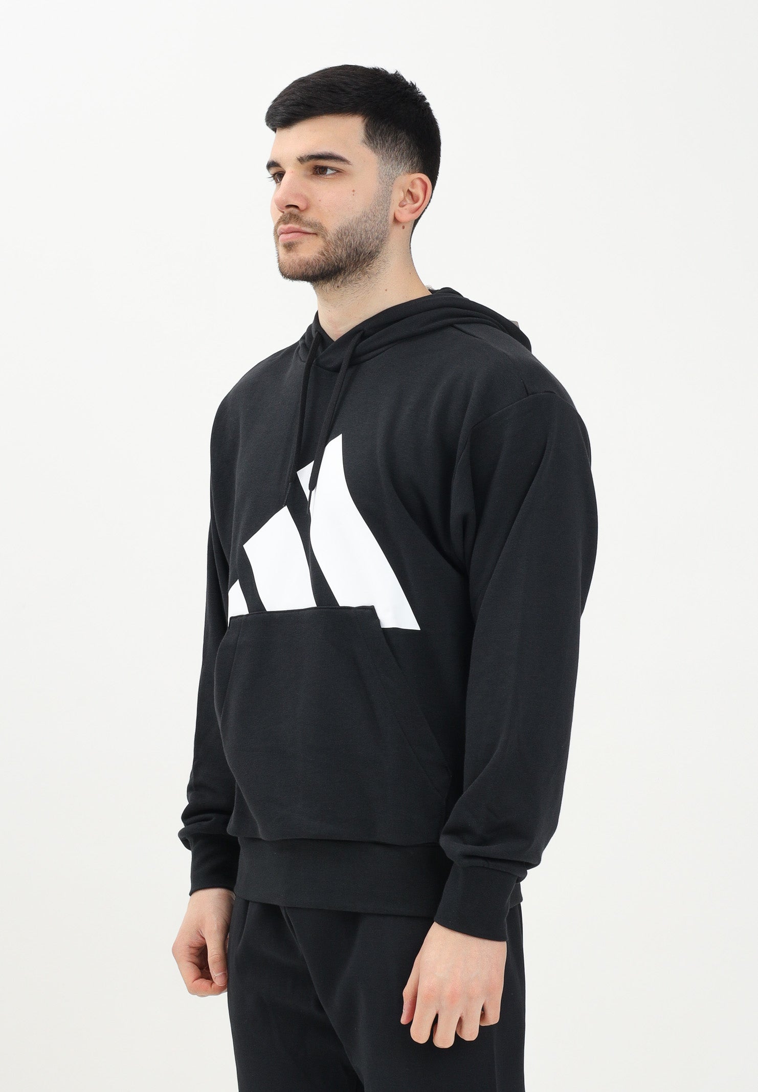 ADIDAS PERFORMANCE Felpa con cappuccio Essentials Big Logo French Terry nera da uomo IN6164 . ADIDAS PERFORMANCE
