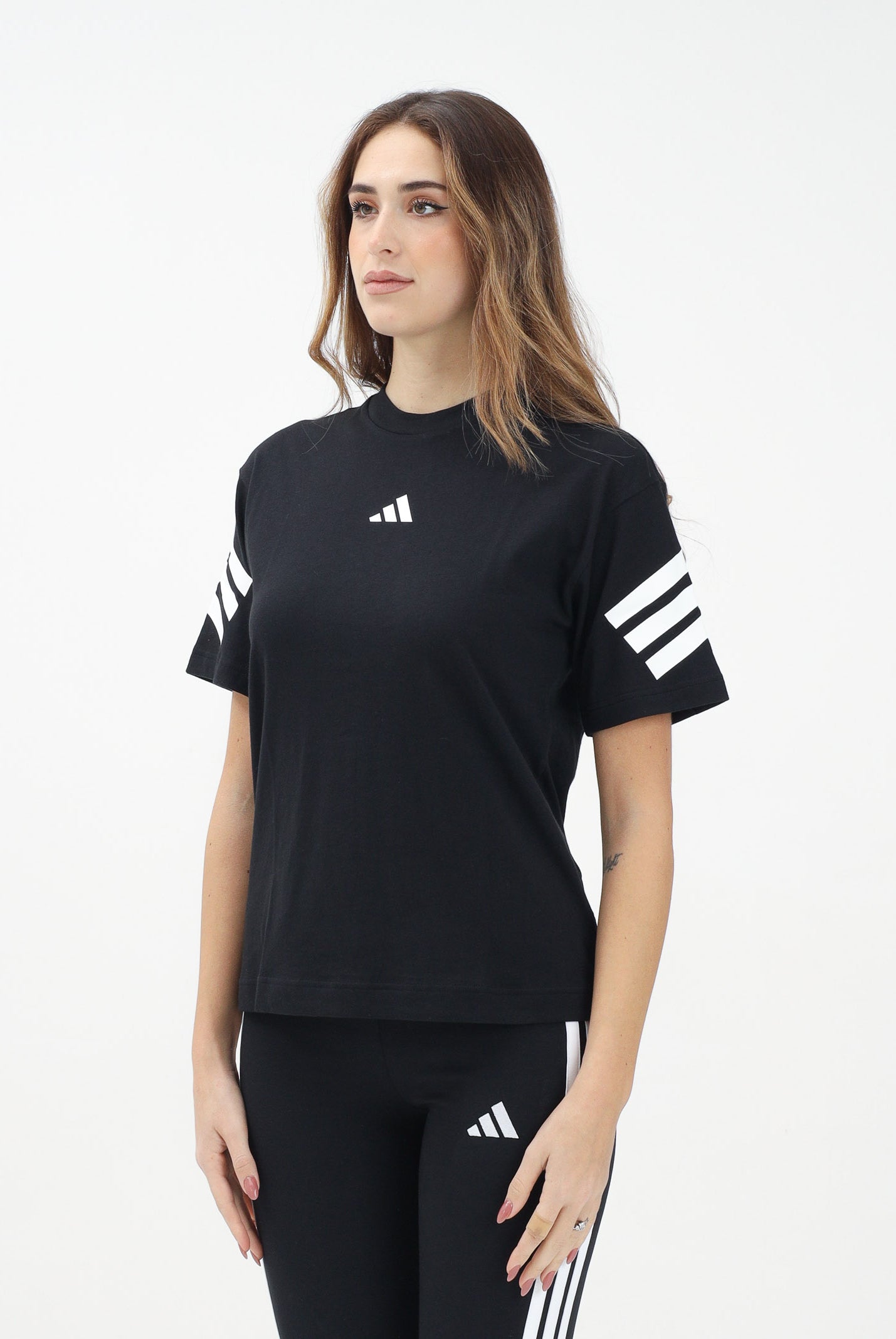 ADIDAS PERFORMANCE T-shirt a manica corta Future Icons 3-Stripes nera da donna JE0237 . ADIDAS PERFORMANCE