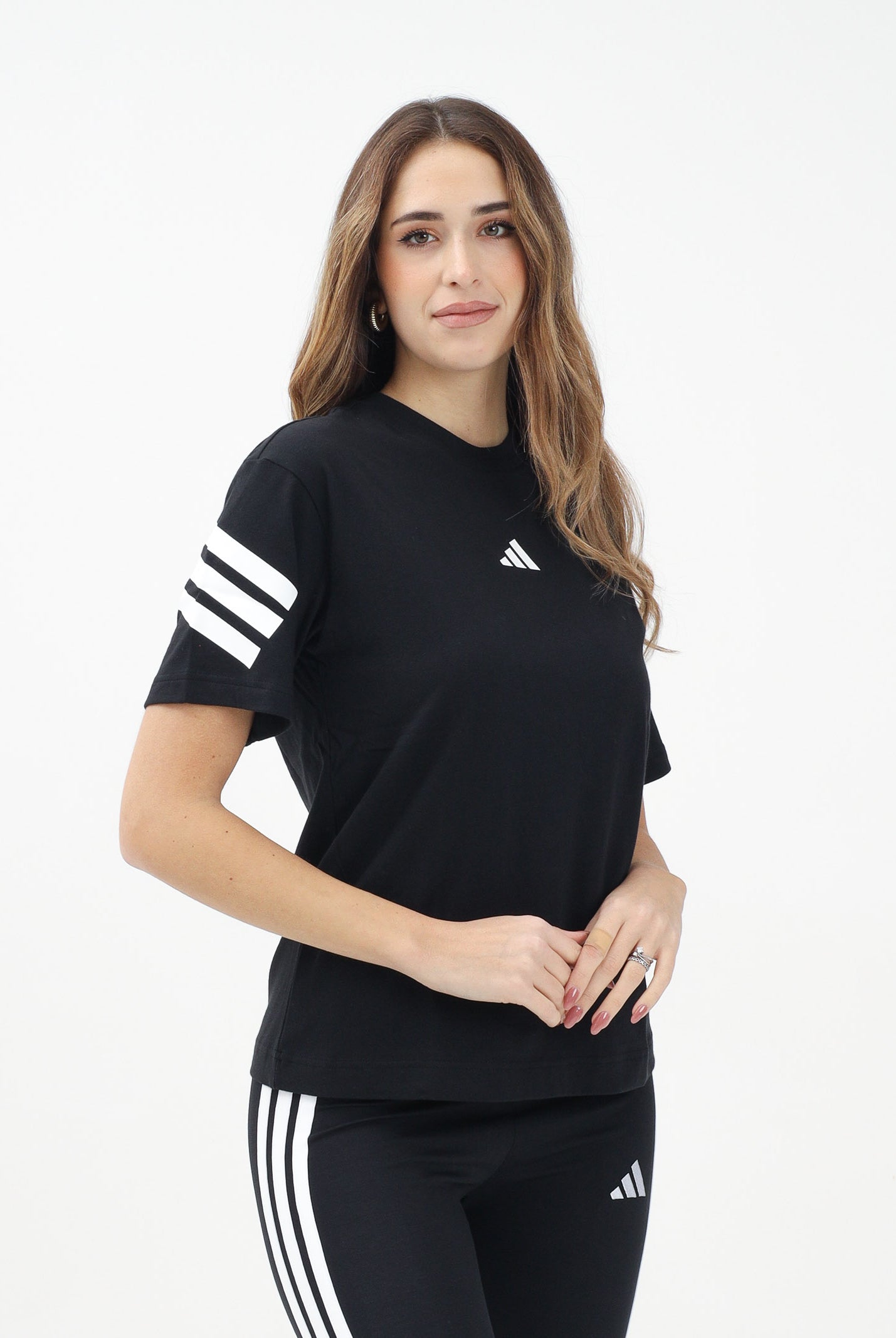 ADIDAS PERFORMANCE T-shirt a manica corta Future Icons 3-Stripes nera da donna JE0237 . ADIDAS PERFORMANCE