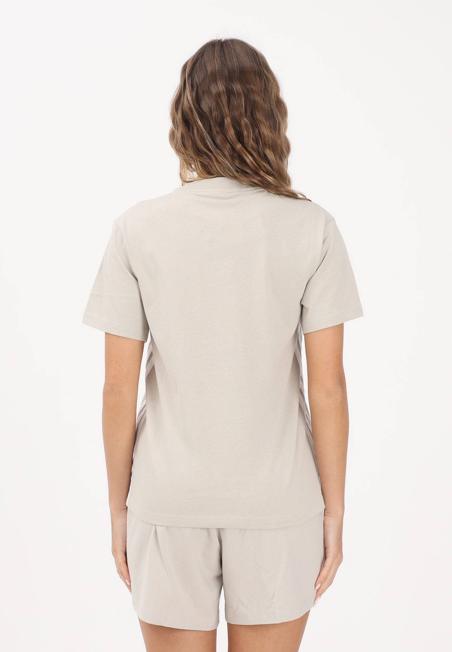 ADIDAS PERFORMANCE T-shirt a manica corta Essentials 3-Stripes beige da donna JE1237 . ADIDAS PERFORMANCE