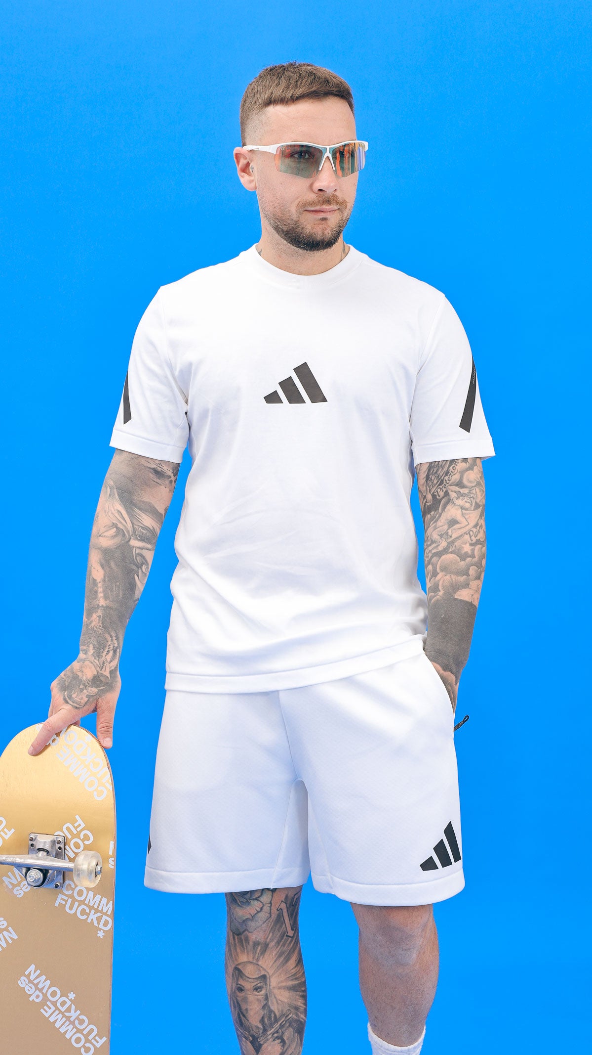 ADIDAS PERFORMANCE T-shirt a manica corta adidas Z.N.E. bianca da uomo JE3078 . ADIDAS PERFORMANCE