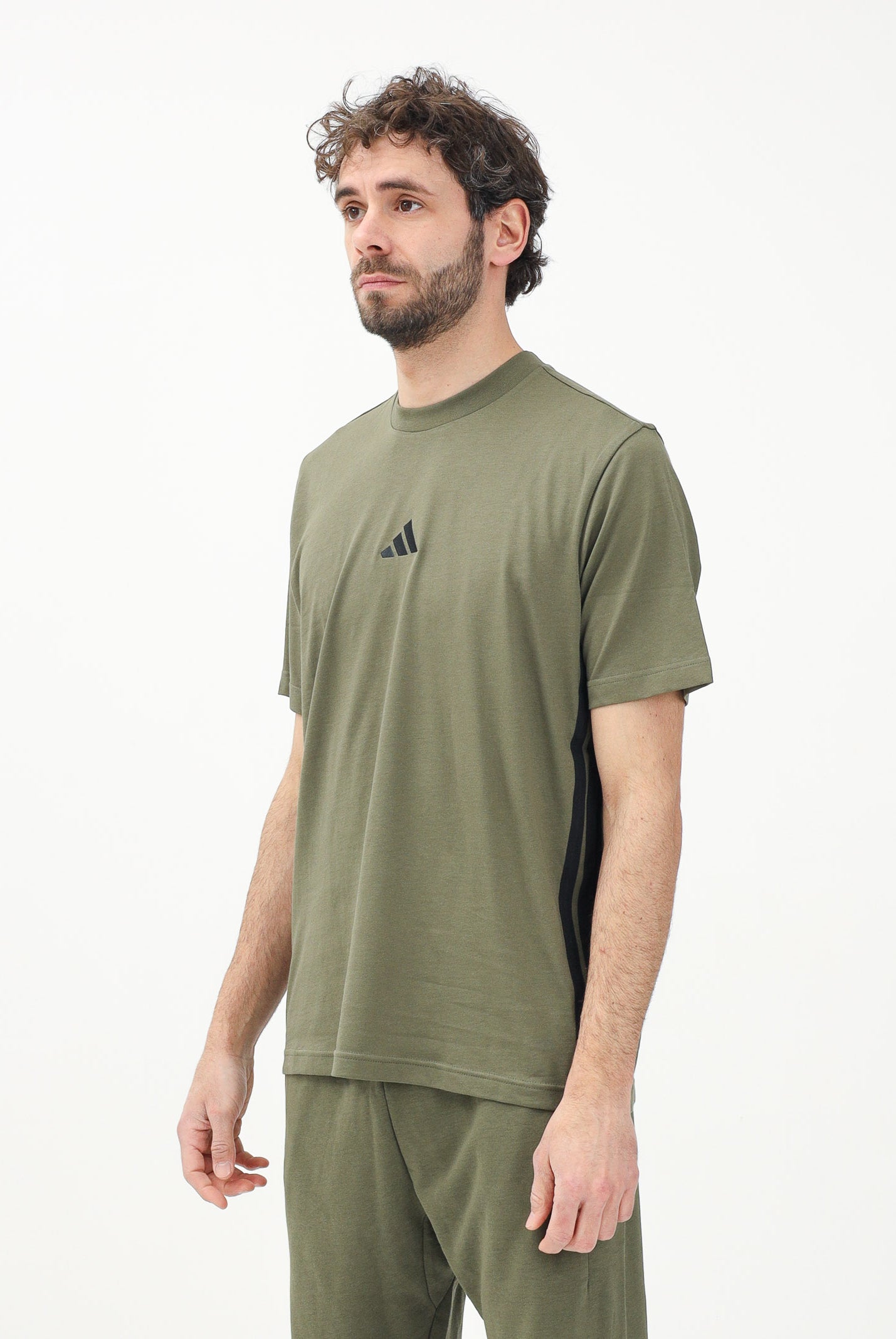ADIDAS PERFORMANCE T-shirt a manica corta Essentials 3-Stripes verde da uomo JE6391 . ADIDAS PERFORMANCE