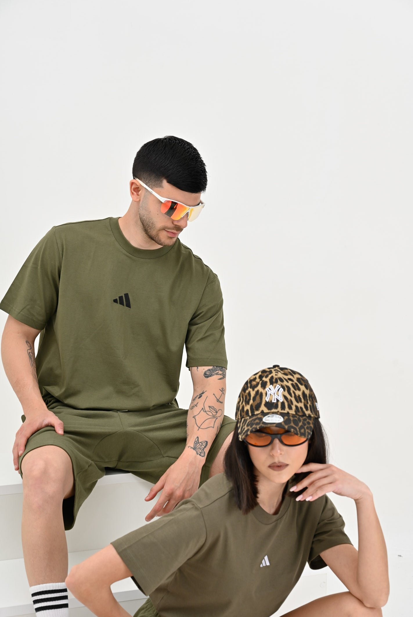 ADIDAS PERFORMANCE T-shirt a manica corta Essentials 3-Stripes verde da uomo JE6391 . ADIDAS PERFORMANCE