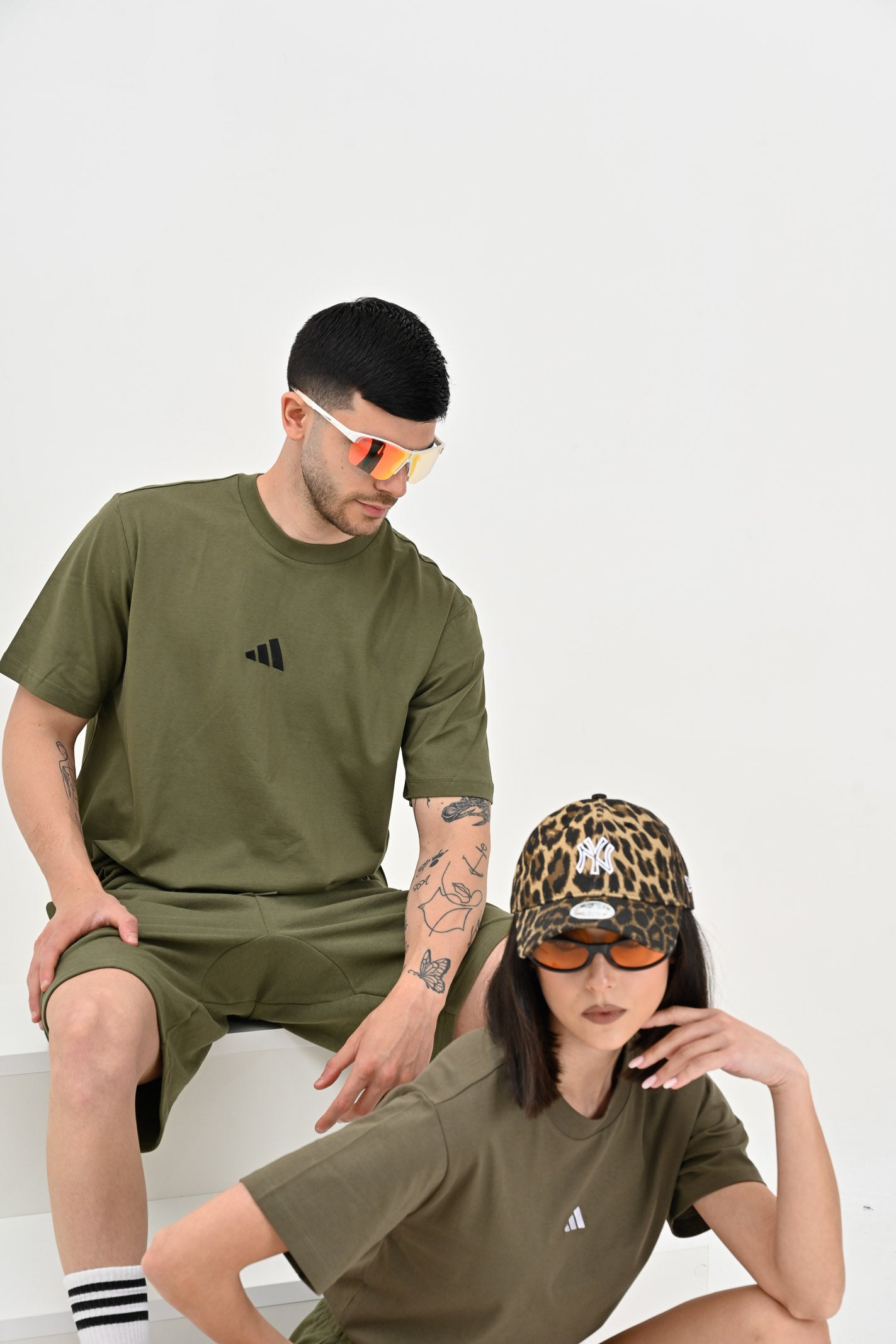 ADIDAS PERFORMANCE T-shirt a manica corta Essentials 3-Stripes verde da uomo JE6391 . ADIDAS PERFORMANCE