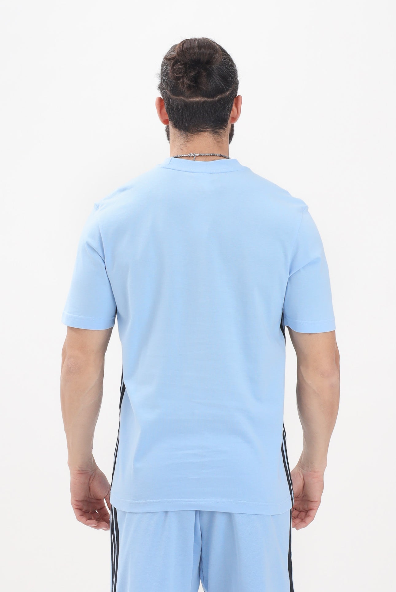 ADIDAS PERFORMANCE T-shirt a manica corta Essentials 3-Stripes Single Jersey azzurra da uomo JE6397 . ADIDAS PERFORMANCE