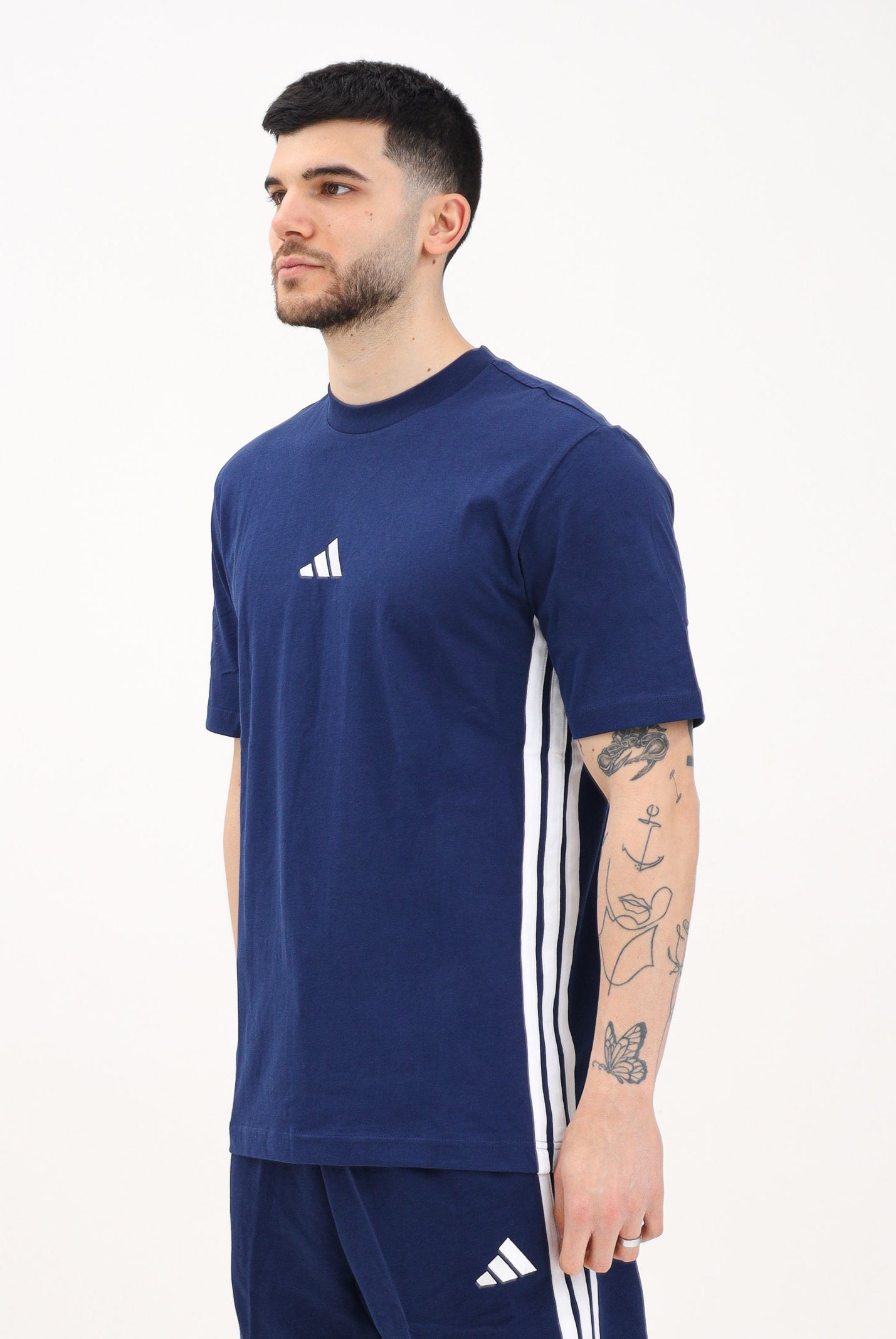 ADIDAS PERFORMANCE T-shirt a manica corta Essentials 3-Stripes blu da uomo JE6399 . ADIDAS PERFORMANCE