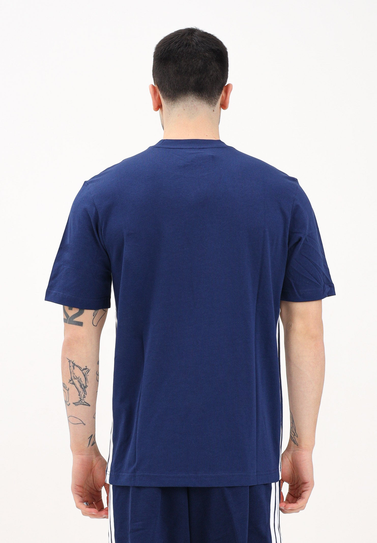 ADIDAS PERFORMANCE T-shirt a manica corta Essentials 3-Stripes blu da uomo JE6399 . ADIDAS PERFORMANCE