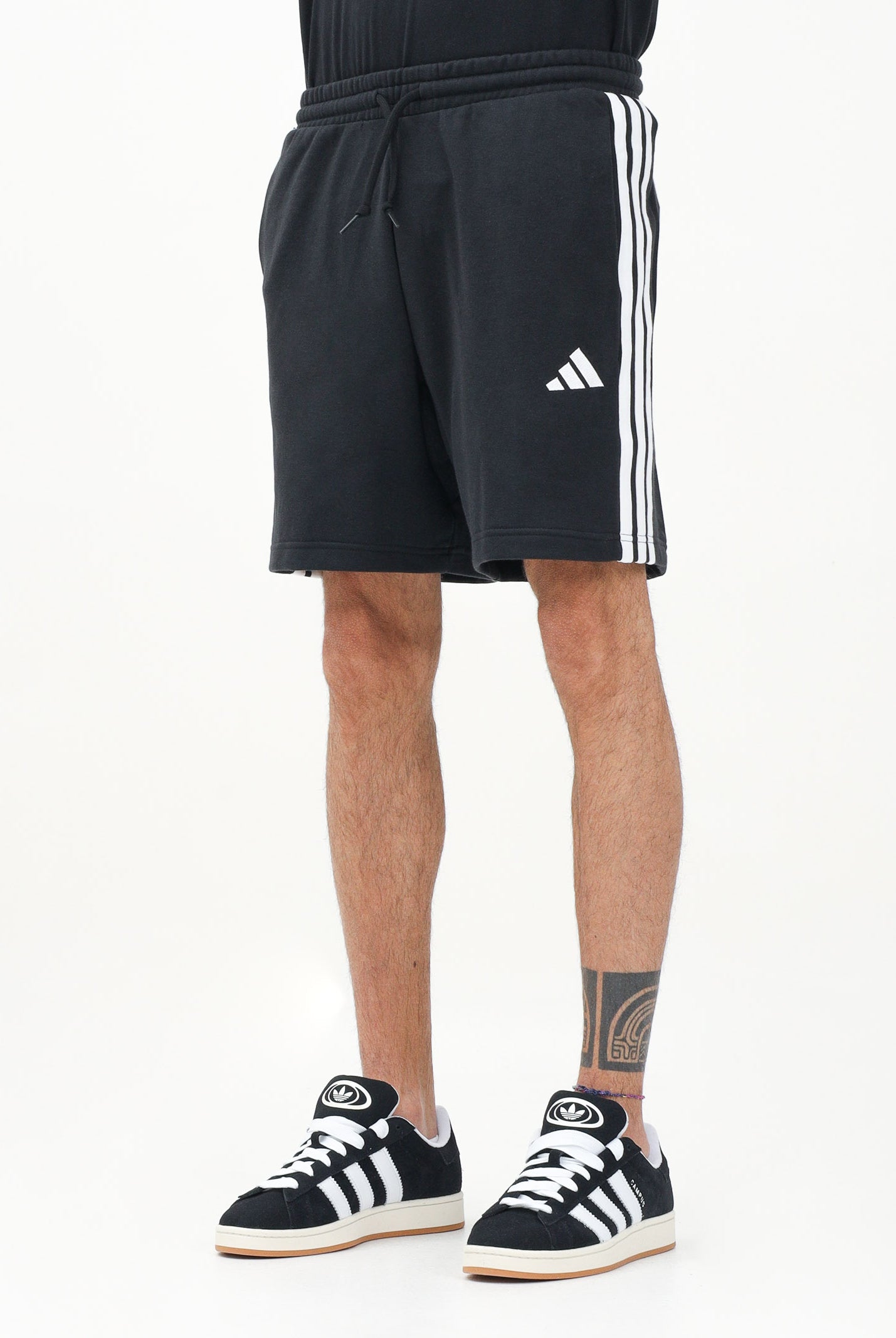 ADIDAS PERFORMANCE Shorts sportivo Essential 3-Stripes French Terry nero da uomo JE6414 . ADIDAS PERFORMANCE