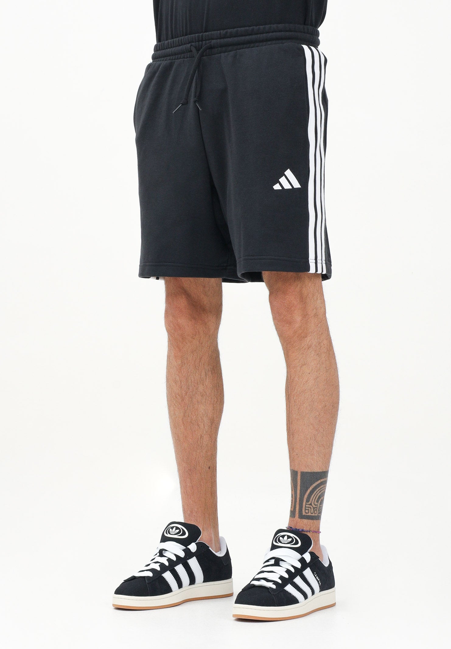 ADIDAS PERFORMANCE Shorts sportivo Essential 3-Stripes French Terry nero da uomo JE6414 . ADIDAS PERFORMANCE