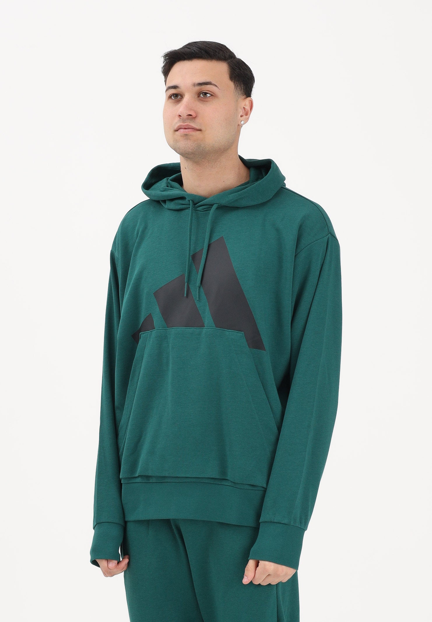 ADIDAS PERFORMANCE Felpa con cappuccio Essentials Big Logo verde da uomo JE8896 . ADIDAS PERFORMANCE