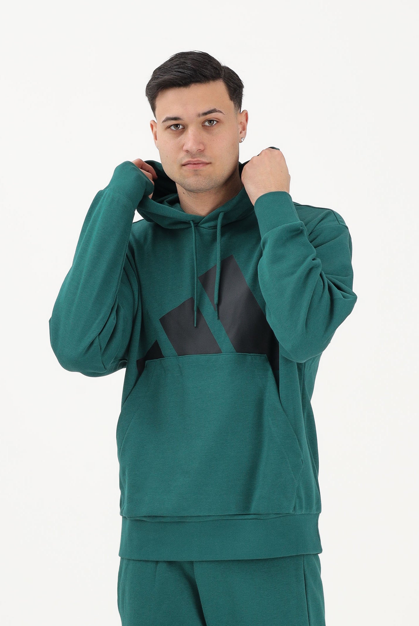 ADIDAS PERFORMANCE Felpa con cappuccio Essentials Big Logo verde da uomo JE8896 . ADIDAS PERFORMANCE