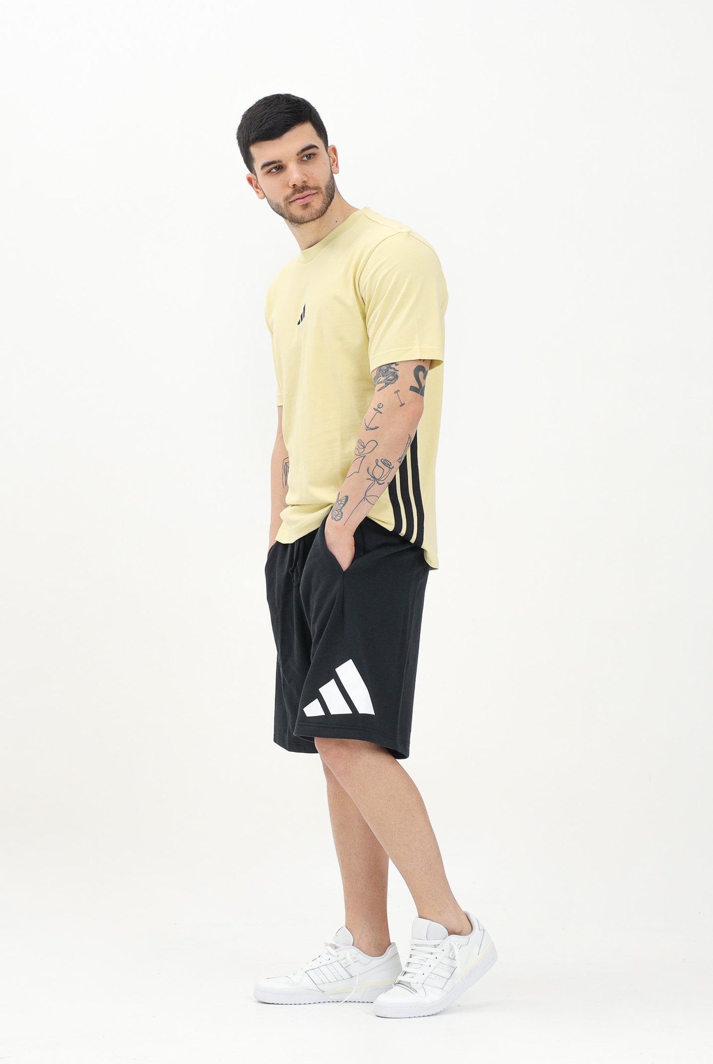 ADIDAS PERFORMANCE Shorts sportivo Essentials Logo Grande French Terry nero da uomo JE8956 . ADIDAS PERFORMANCE